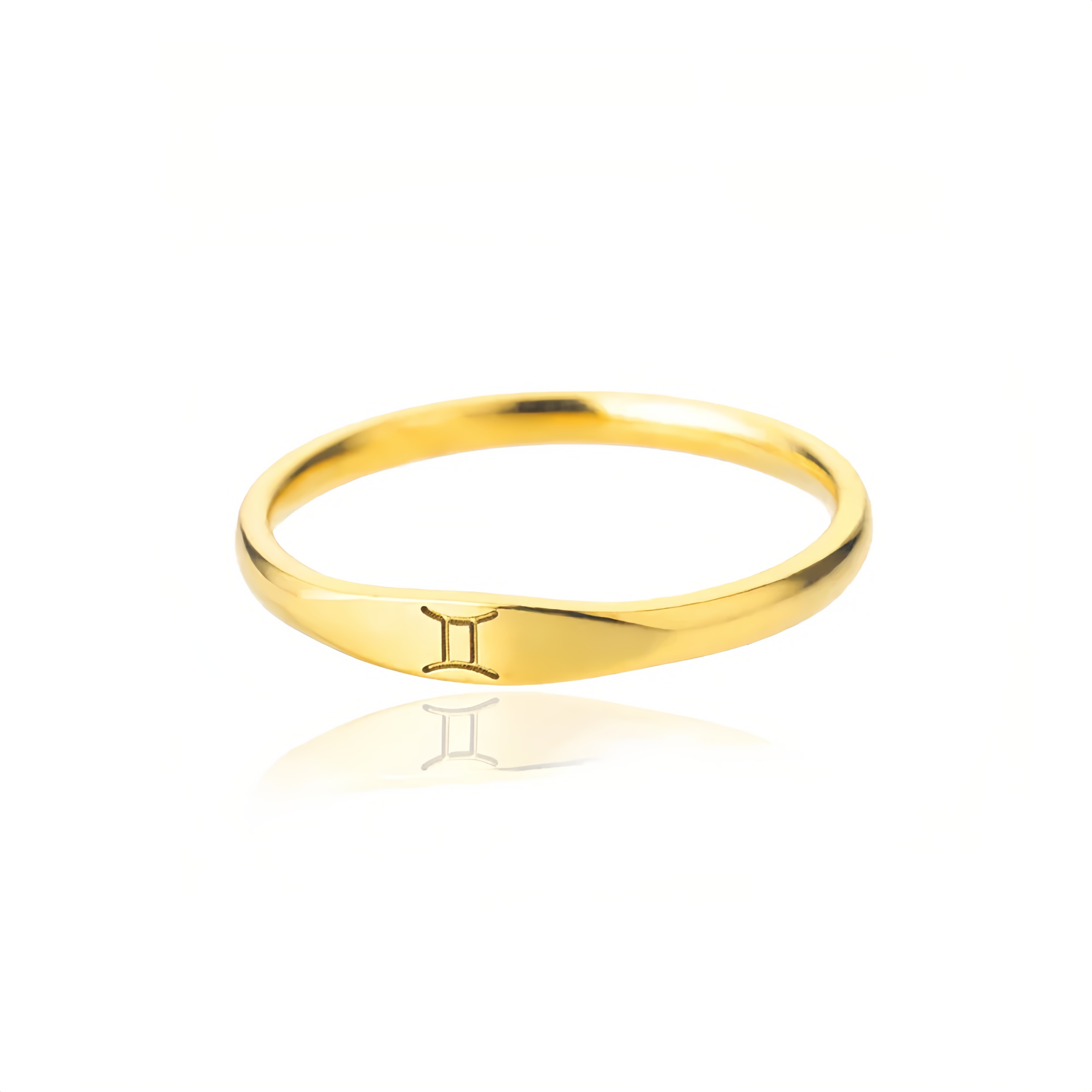 14K Gold Plated Stainless Steel Zodiac Ring - Perfect Golden Astrology Jewelry Gift for Star Lovers- EclatDoré