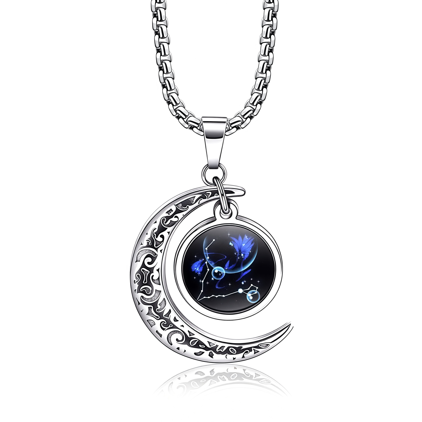 2025 Hot 12 Zodiac Lunar Guardian Moonstone Pendant Necklace- EclatDoré
