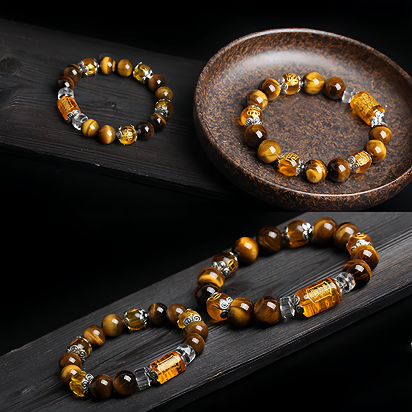 Tiger Eye Bead Fortune Prosperity Bracelet