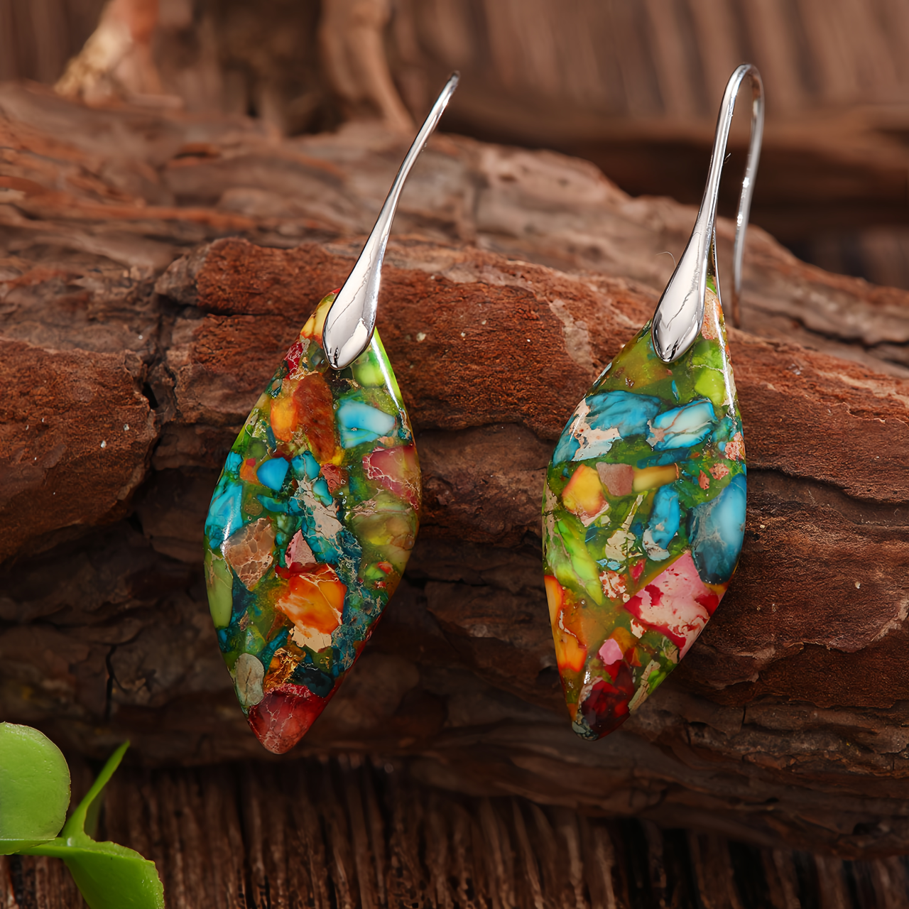 Emperor Stone Healing Crystal Earrings，Handmade Chakra-Balancing Energy Jewelry- EclatDoré