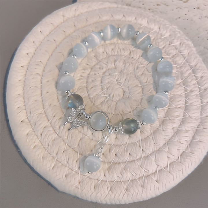 Buddha Stone "Brings Good Luck and Inner Peace" Cat's Eye Butterfly Bracelet