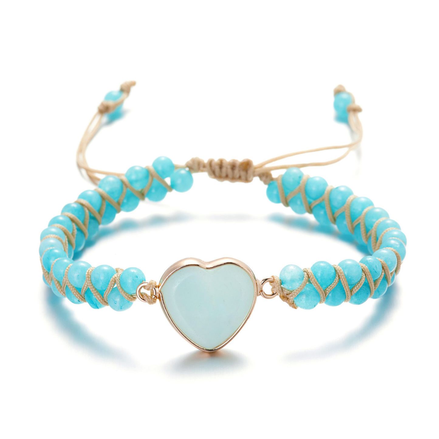 Meditation Heart Bracelet Chakra Stone Rope |   Anxiety Relief Accessories Healing Gemstone Set