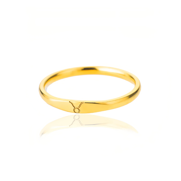 14K Gold Plated Stainless Steel Zodiac Ring - Perfect Golden Astrology Jewelry Gift for Star Lovers- EclatDoré