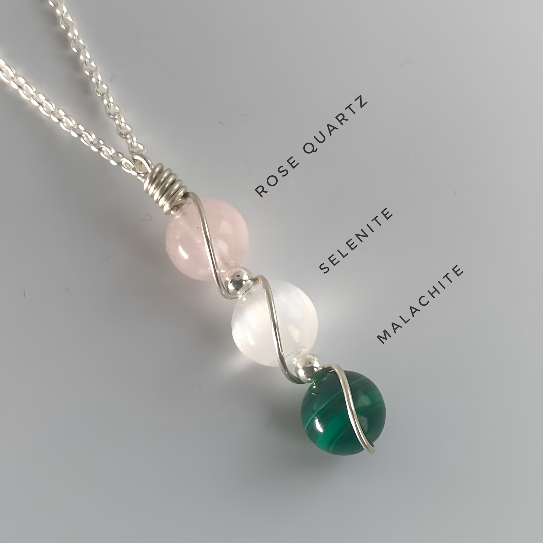 925 Sterling Silver Zodiac Natural Crystal Healing Pendant Necklace with Handwoven Design- EclatDoré