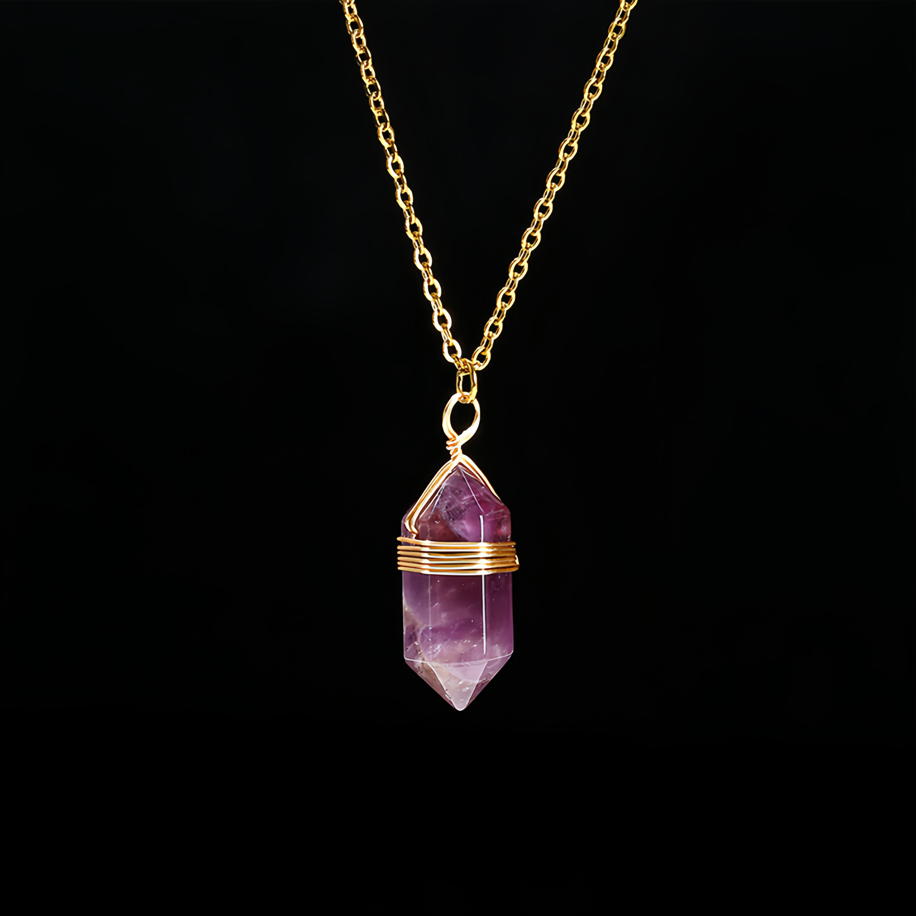 Natural Healing Energy | Moonstone Double Pointed Hexagon Pendant Necklace- EclatDoré