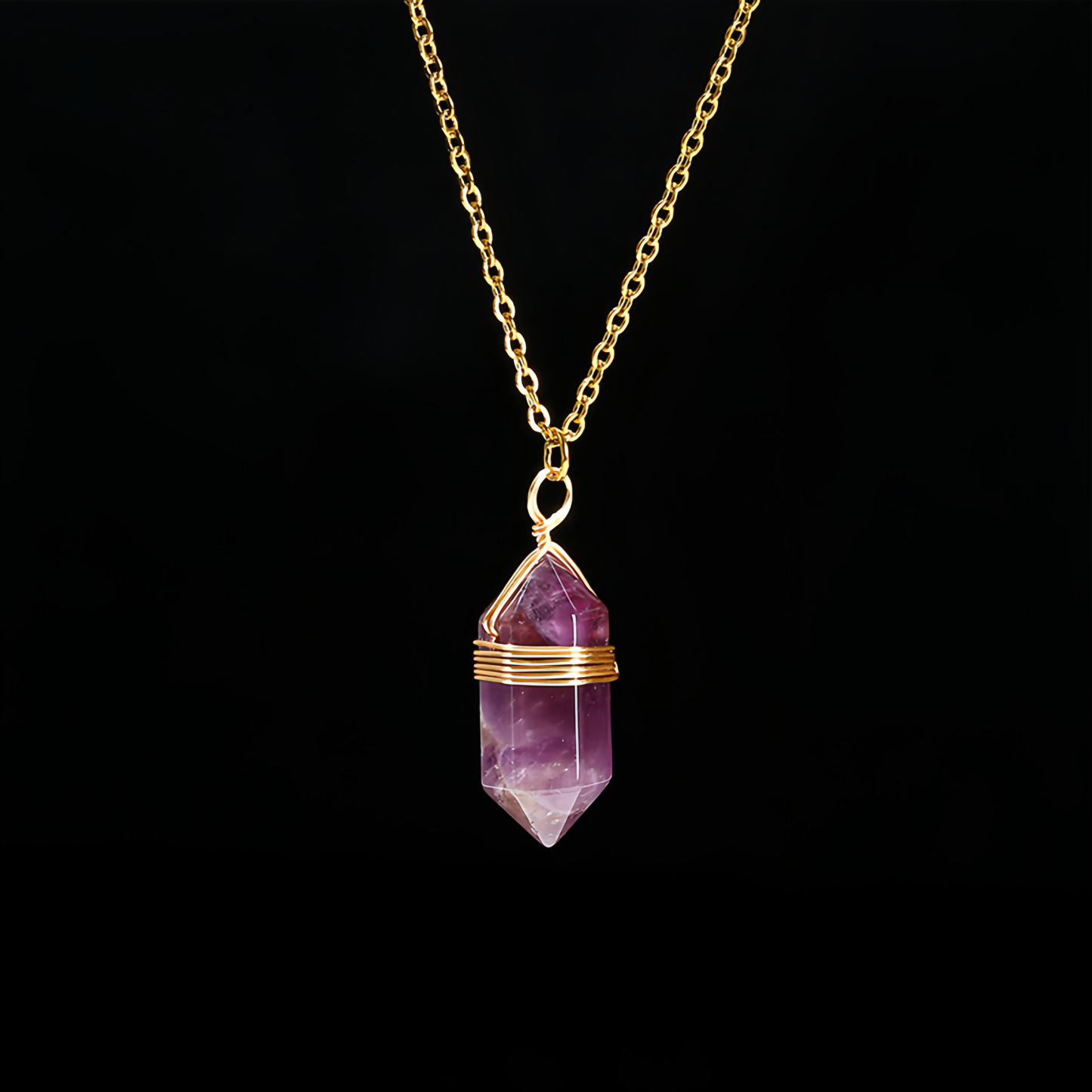 Natural Healing Energy | Moonstone Double Pointed Hexagon Pendant Necklace- EclatDoré