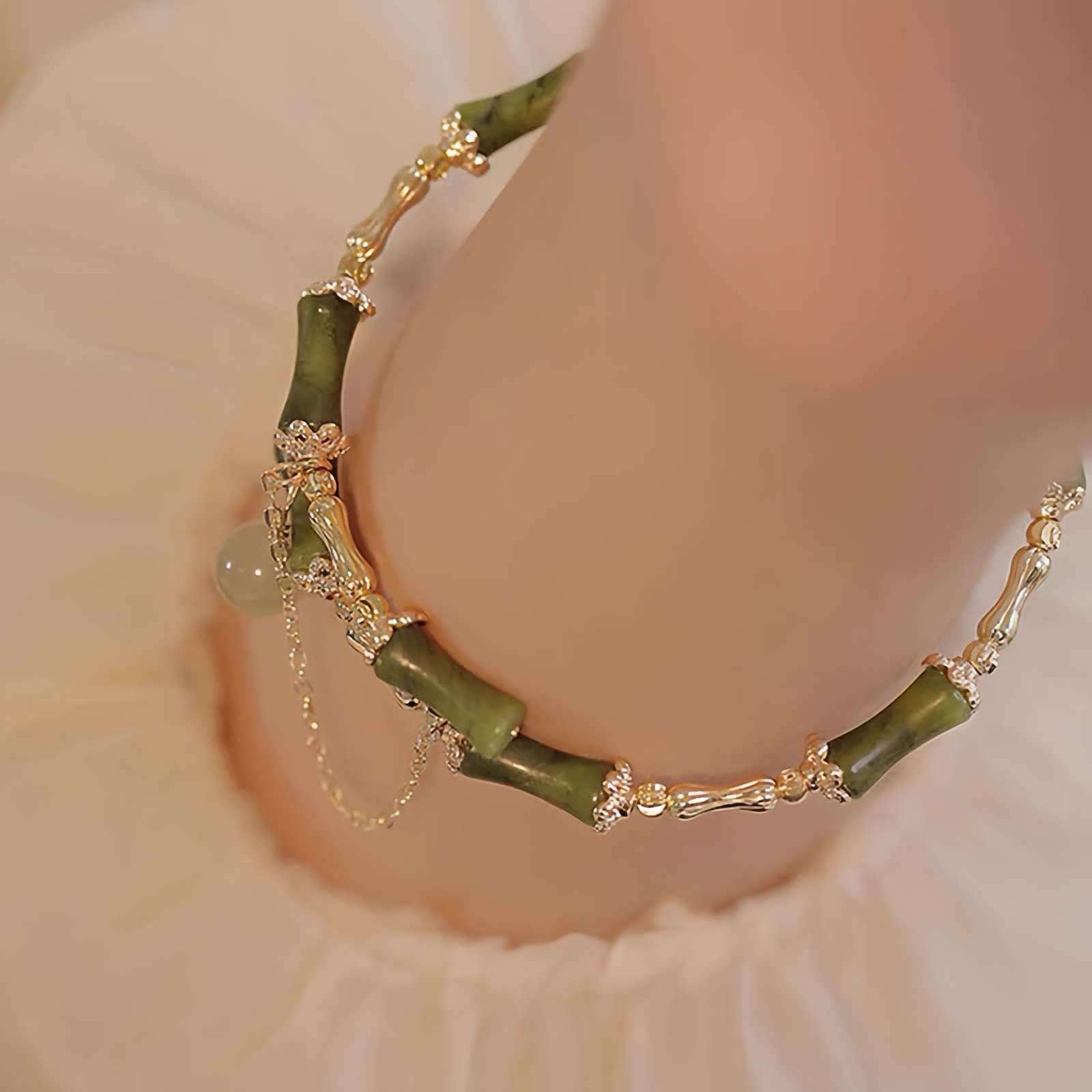 Bamboo Jade Pattern Luck Bracelet Bangle