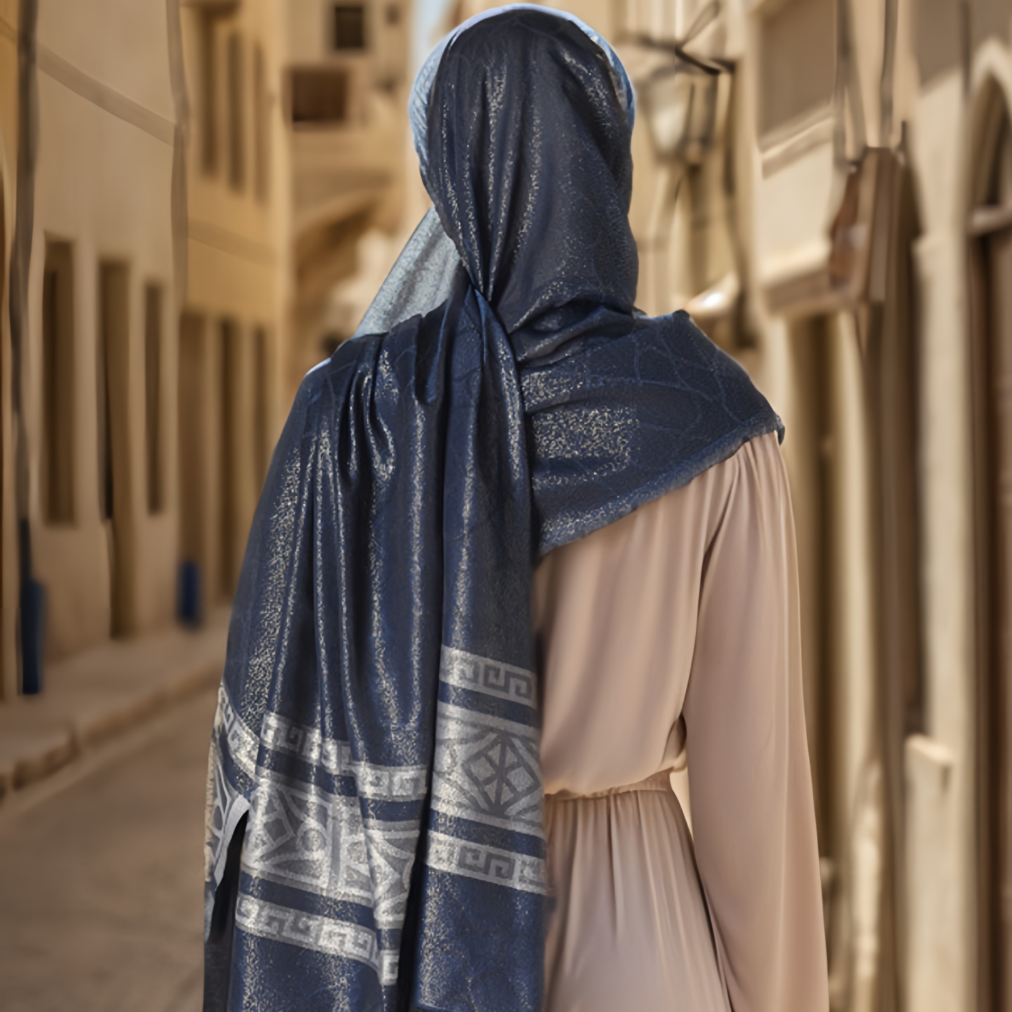 Boho Plaid Scarf - Lightweight UV Protection Silk Shawl for Women, Ethnic Head Cover- EclatDoré