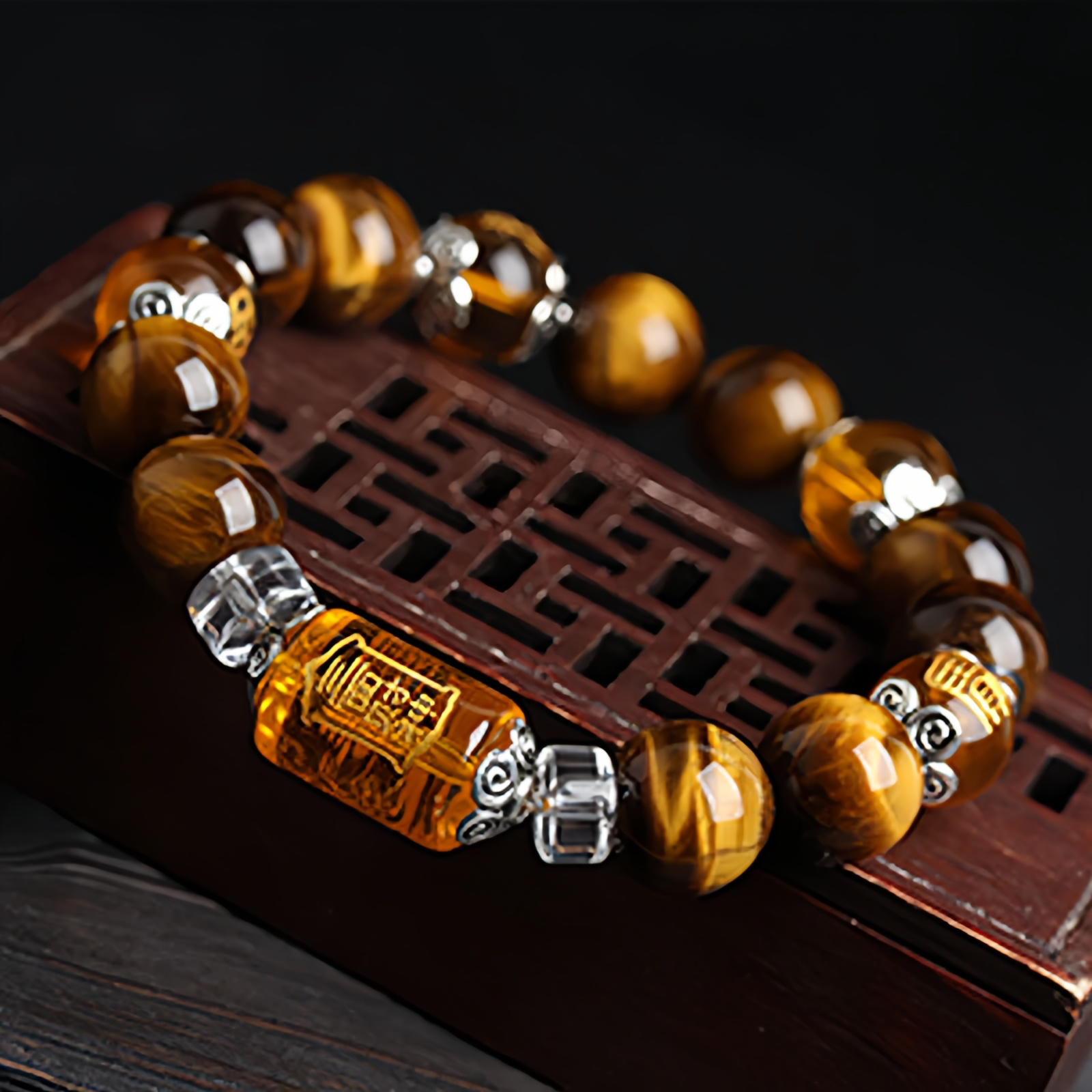 Tiger Eye Bead Fortune Prosperity Bracelet