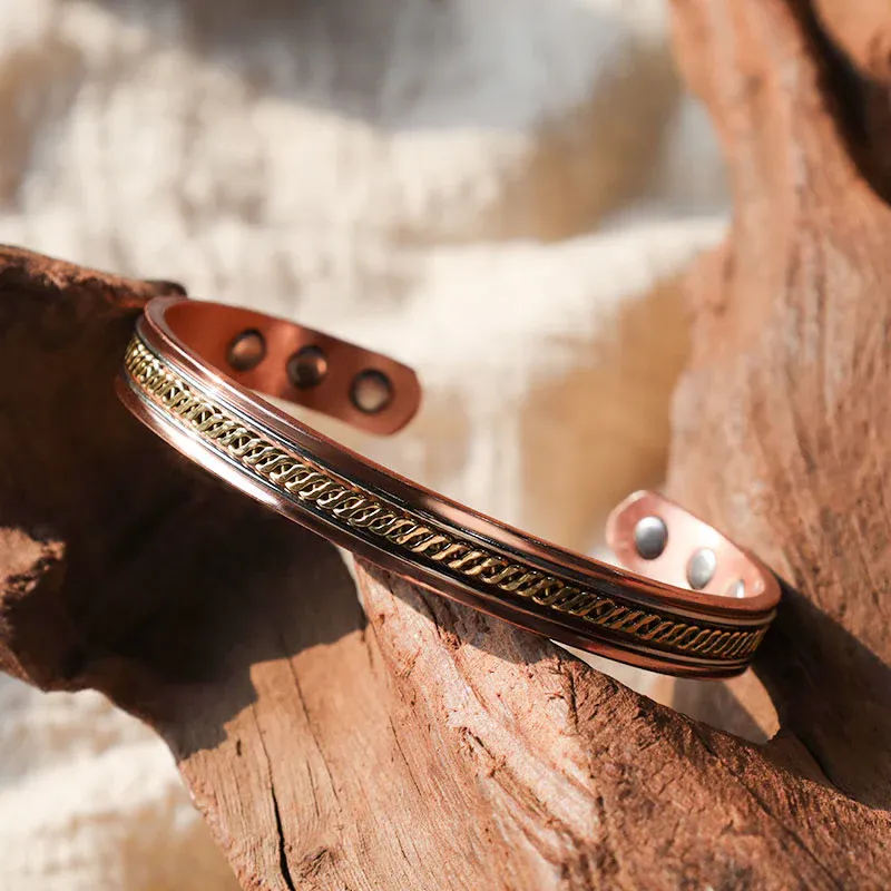 Magnetic Copper Balance Adjustable Cuff Bracelet Bangle Ring