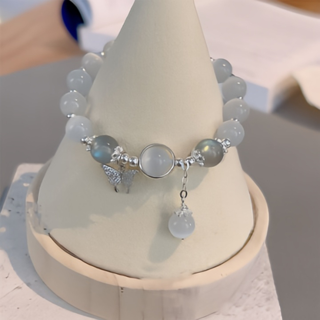 Buddha Stone "Brings Good Luck and Inner Peace" Cat's Eye Butterfly Bracelet