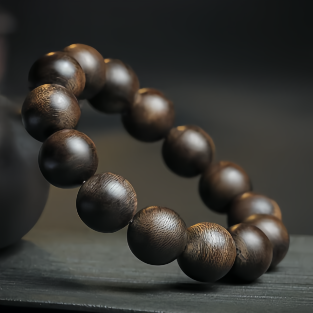 108 Mala Beads Agarwood Peace Strength Calm Bracelet- EclatDoré