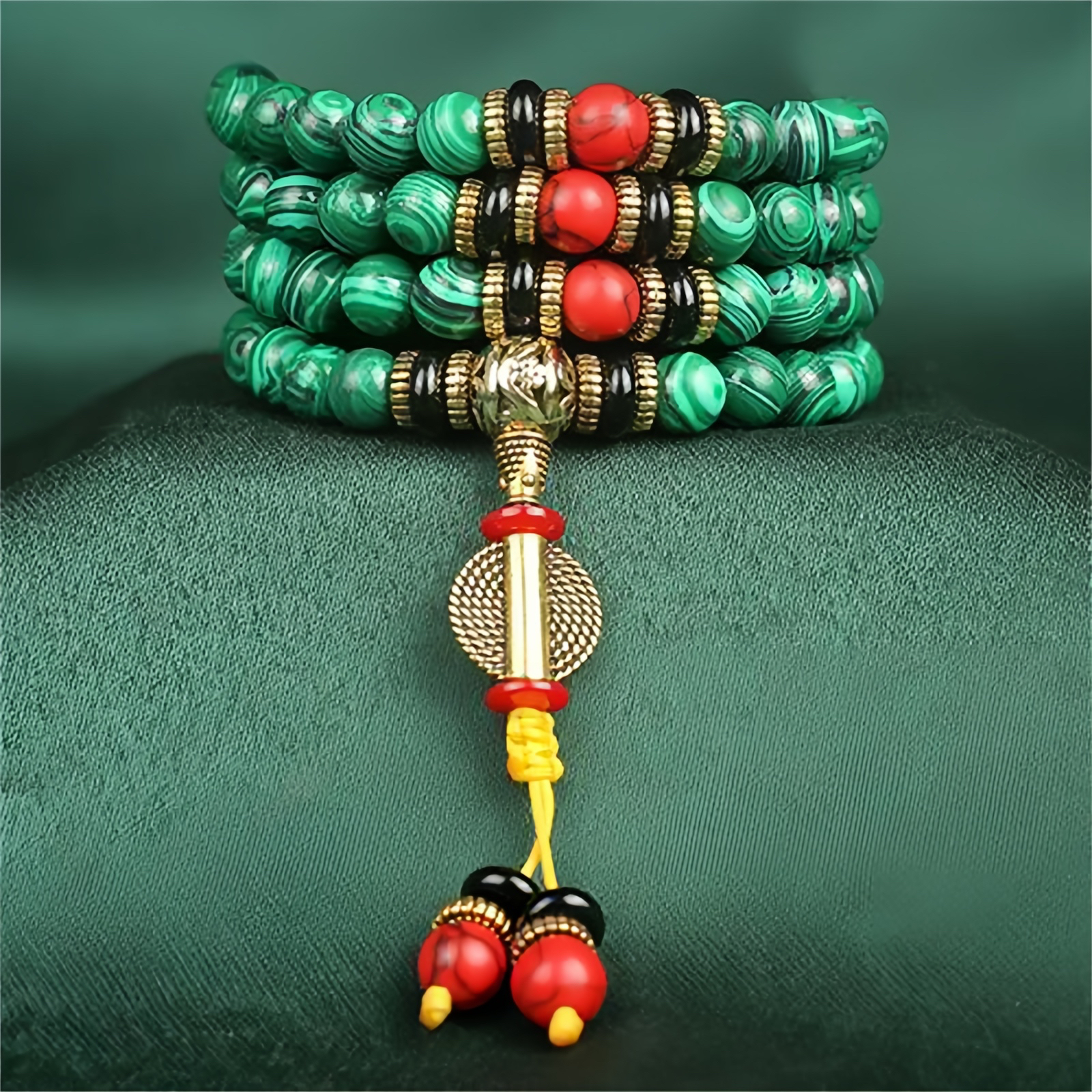 Tibetan Mala Red Turquoise Lucky Necklace Bracelet