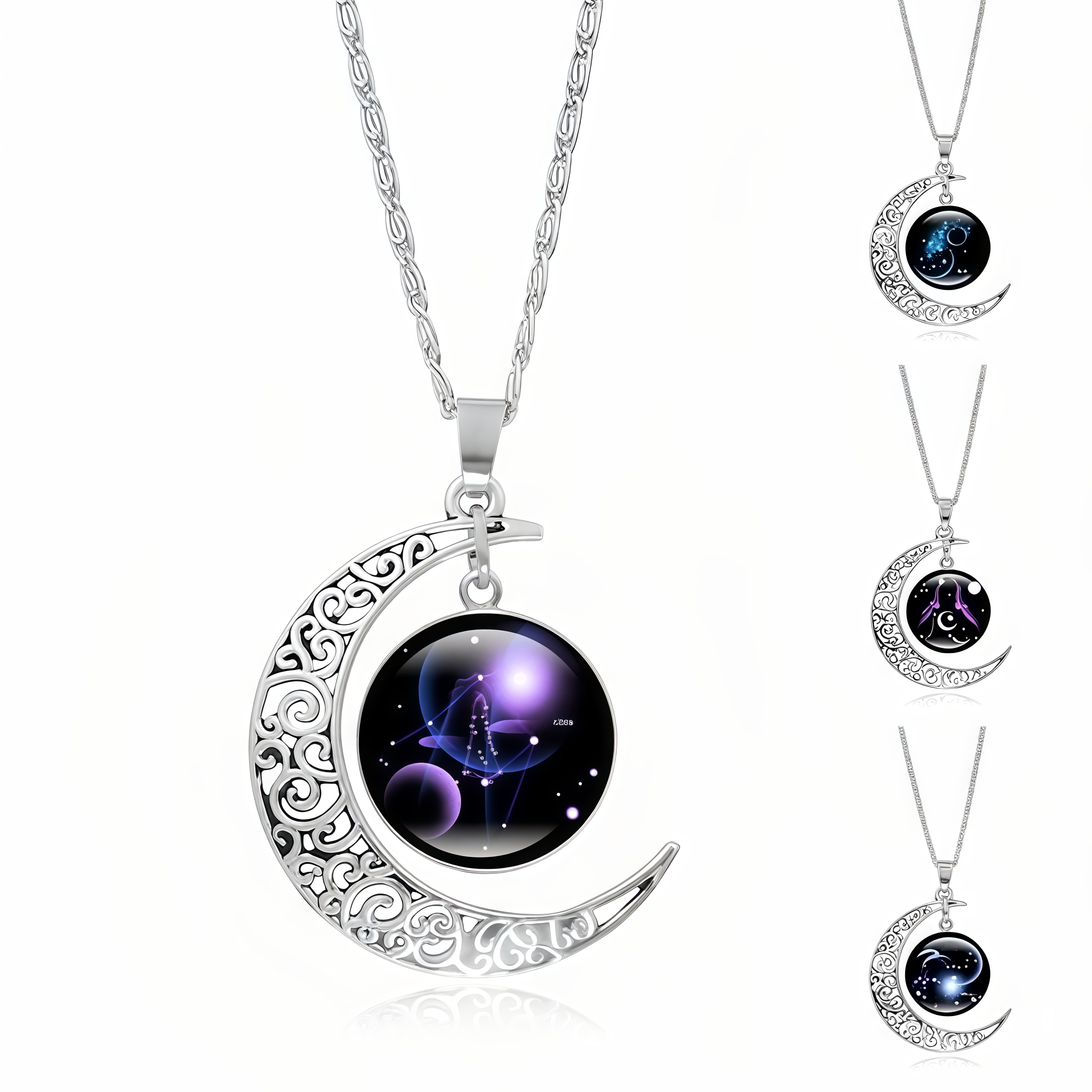 2025 Hot 12 Zodiac Lunar Guardian Moonstone Pendant Necklace- EclatDoré