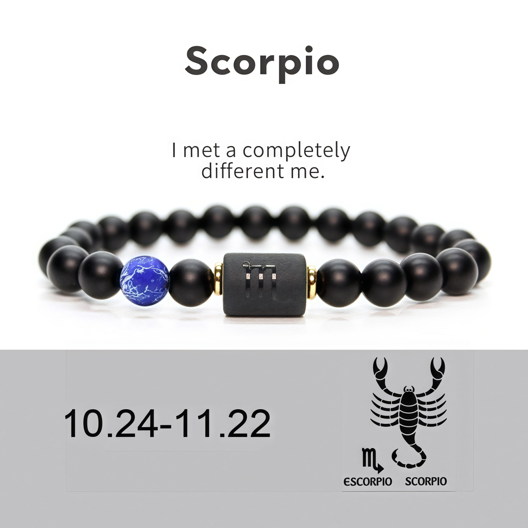 Spiritual Protection 12 Zodiac Signs Black Onyx Guardian Stone Adjustable Stretch Bracelet- EclatDoré