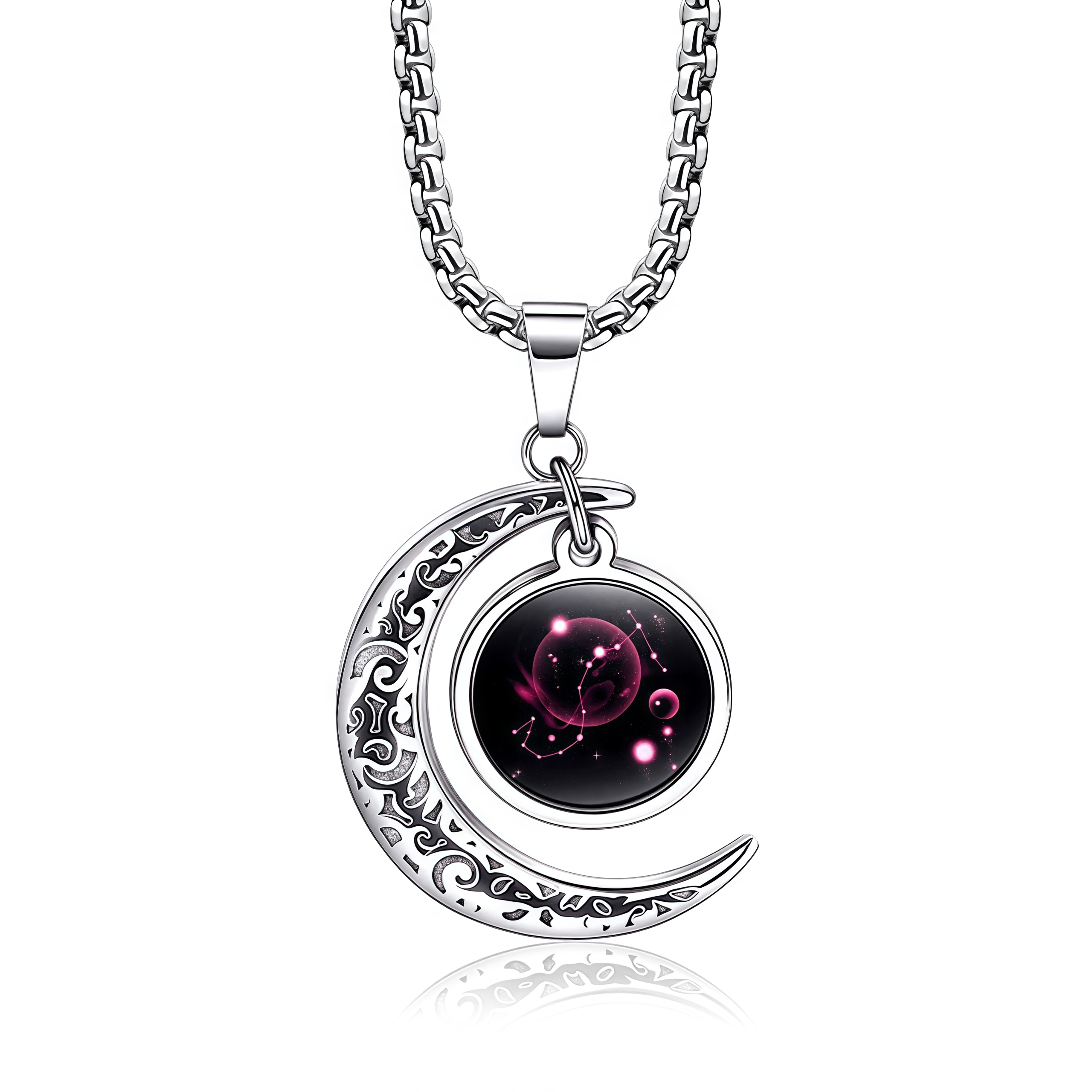 2025 Hot 12 Zodiac Lunar Guardian Moonstone Pendant Necklace- EclatDoré