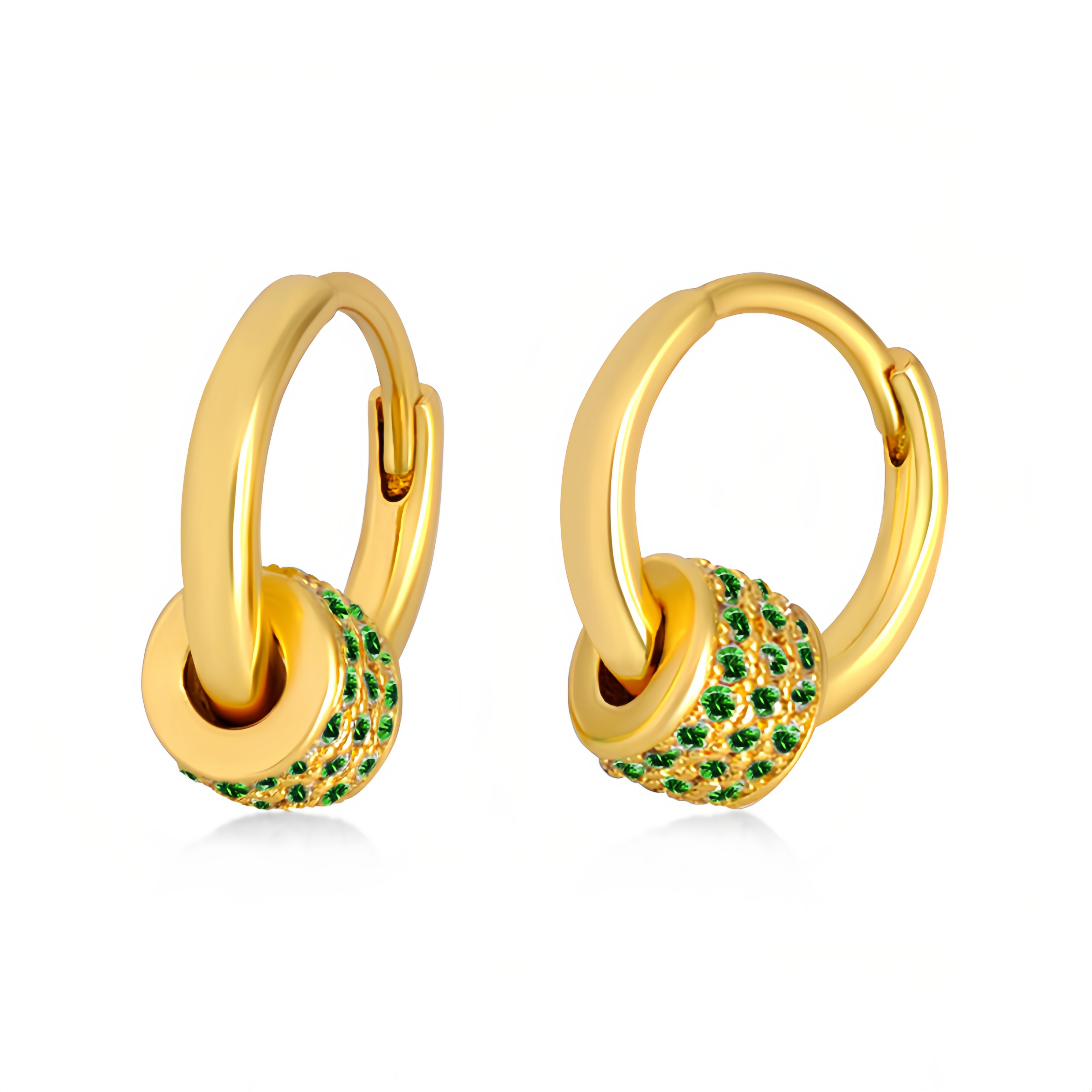 Agate Beaded Hoop Earrings - Detachable Drop Earrings, Colored Gemstone Jewelry- EclatDoré