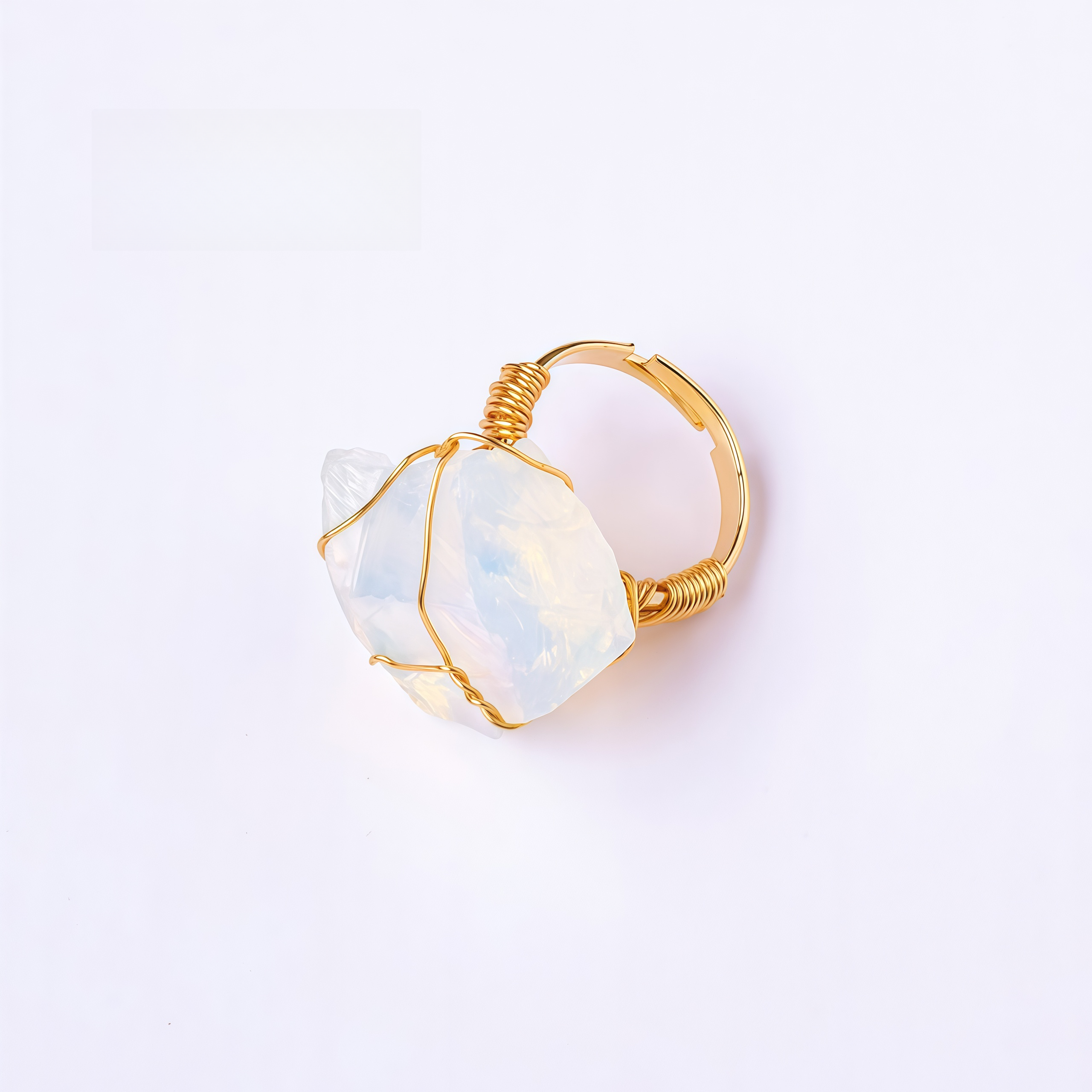 Natural Crystal Gemstone Amethyst Adjustable Ring- EclatDoré