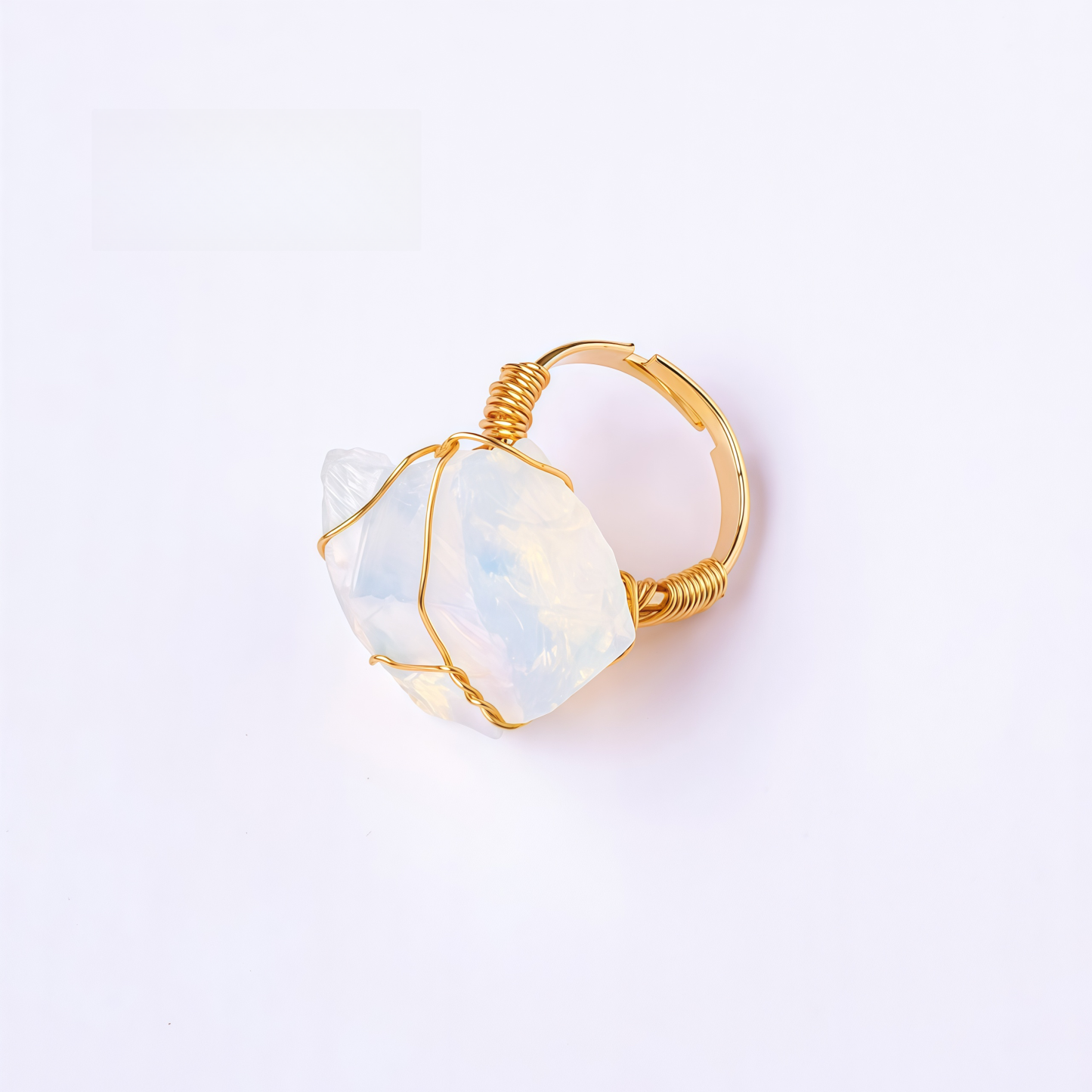 Natural Crystal Gemstone Amethyst Adjustable Ring- EclatDoré