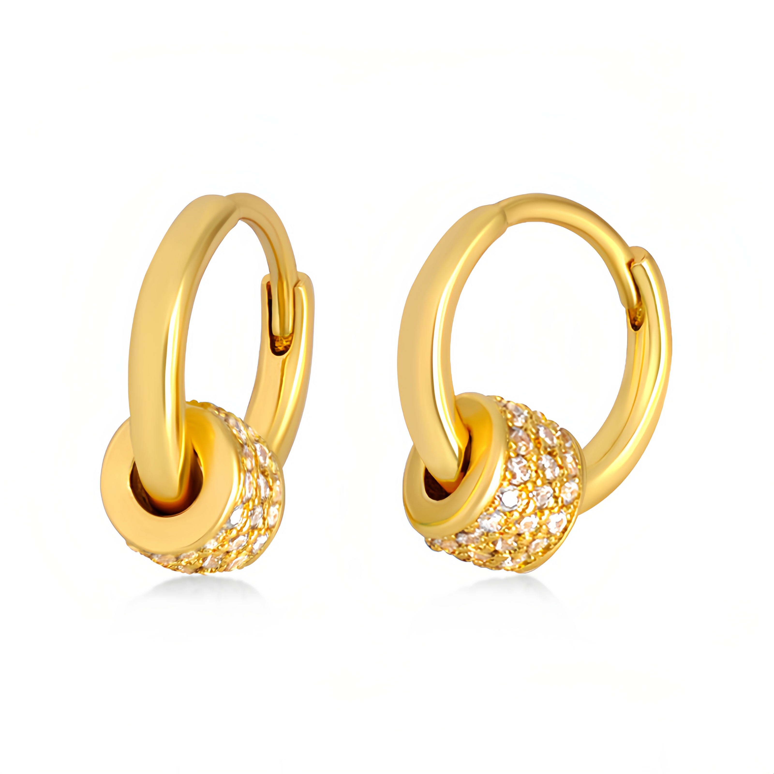 Agate Beaded Hoop Earrings - Detachable Drop Earrings, Colored Gemstone Jewelry- EclatDoré