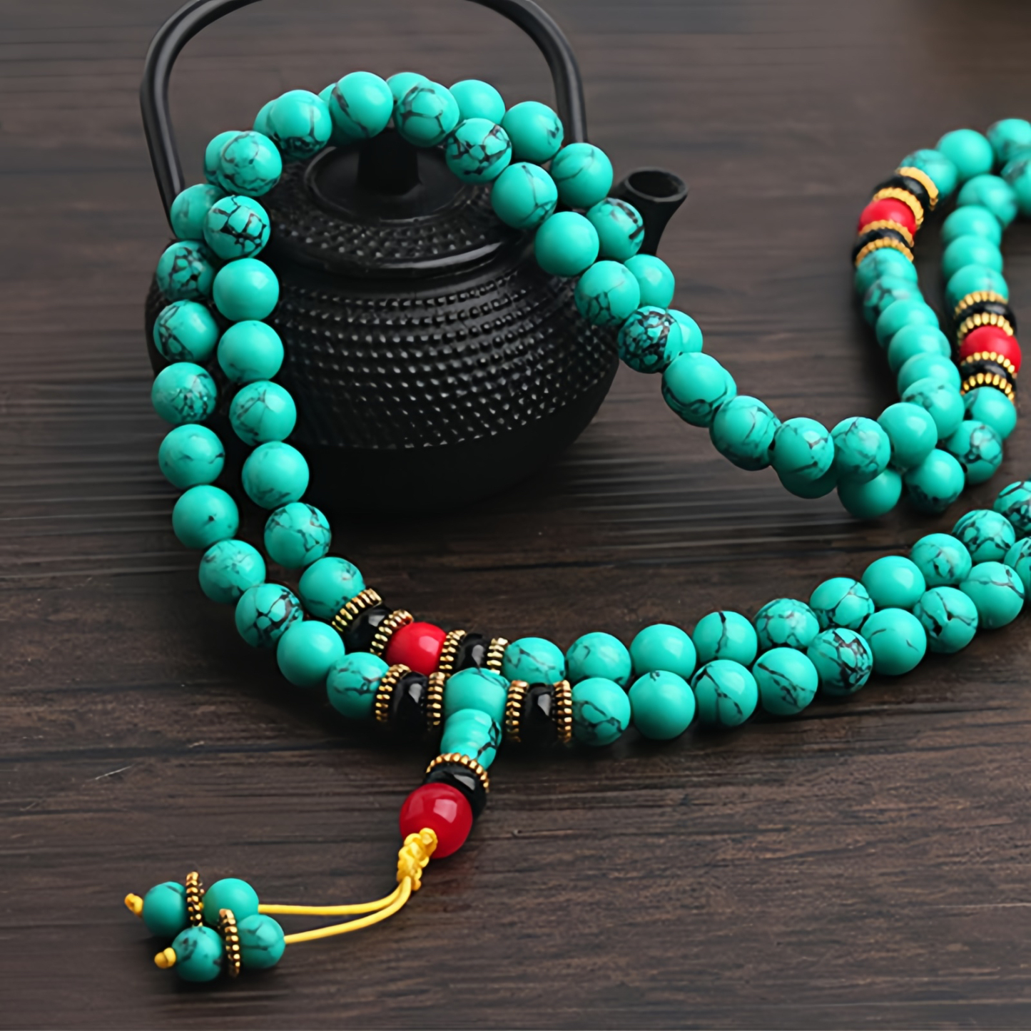 Tibetan Turquoise Healing Mala Bracelet
