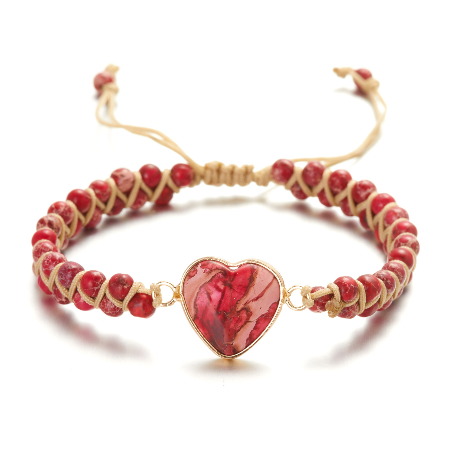 Meditation Heart Bracelet Chakra Stone Rope |   Anxiety Relief Accessories Healing Gemstone Set