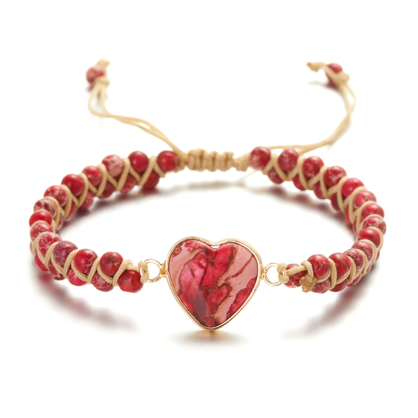 Meditation Heart Bracelet Chakra Stone Rope |   Anxiety Relief Accessories Healing Gemstone Set