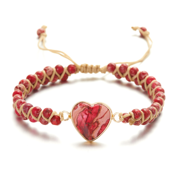 Meditation Heart Bracelet Chakra Stone Rope |   Anxiety Relief Accessories Healing Gemstone Set