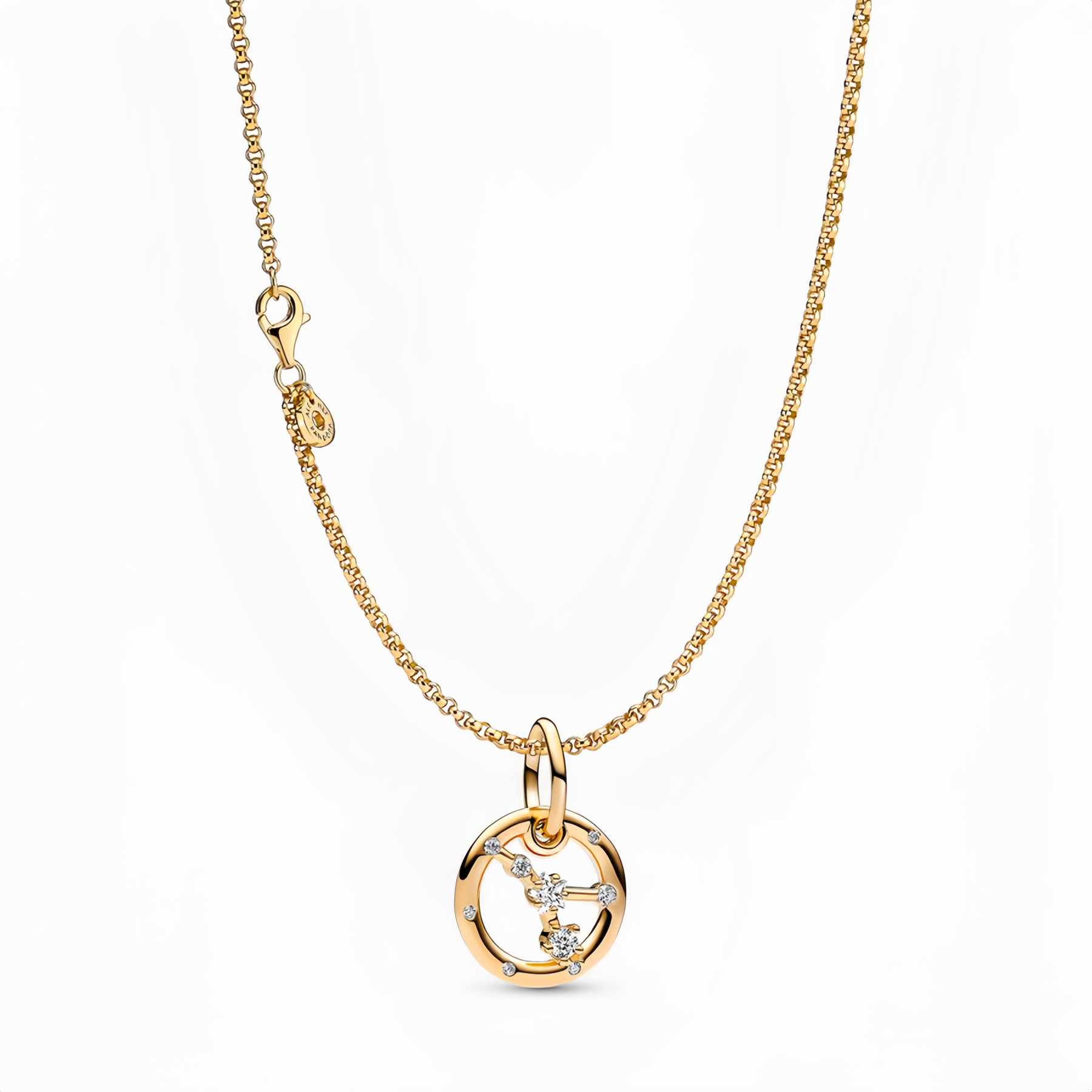 14K Gold-Plated Birthstone Constellations Zirconia Guardian Lucky Pendant Necklace- EclatDoré