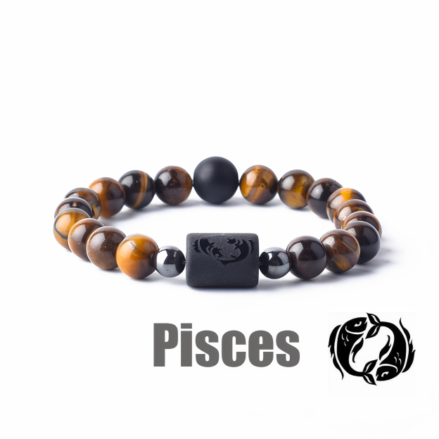 12 Zodiac Signs Obsidian Dynamic Protector Bracelet – Eternal Guardian Promise for Three Lives, Mystical and Elegantly Designed- EclatDoré