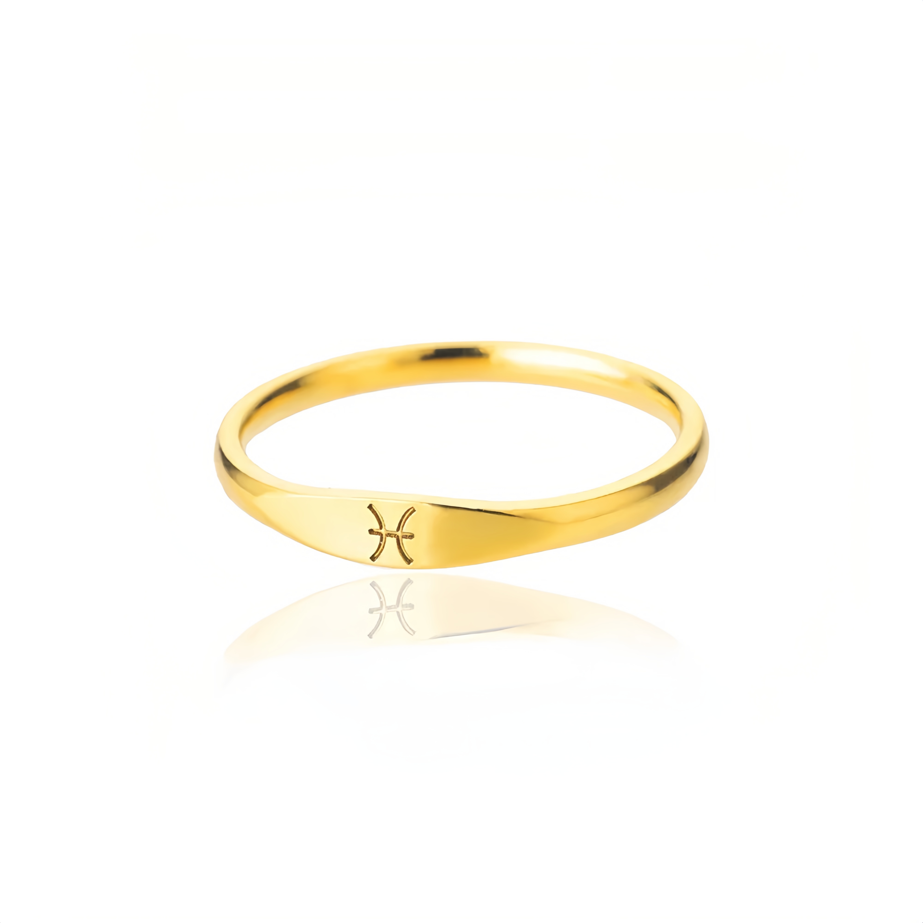 14K Gold Plated Stainless Steel Zodiac Ring - Perfect Golden Astrology Jewelry Gift for Star Lovers- EclatDoré