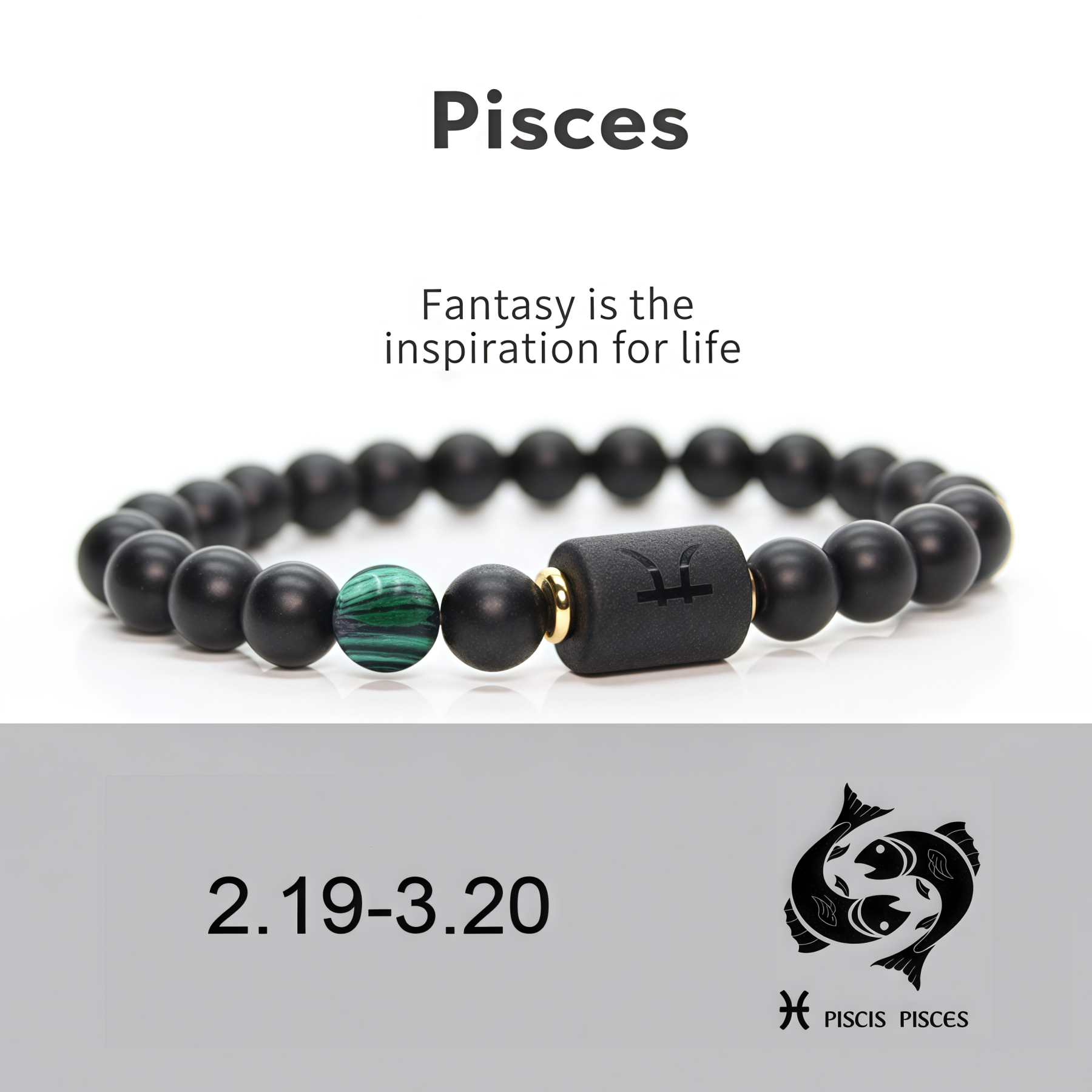 Spiritual Protection 12 Zodiac Signs Black Onyx Guardian Stone Adjustable Stretch Bracelet- EclatDoré