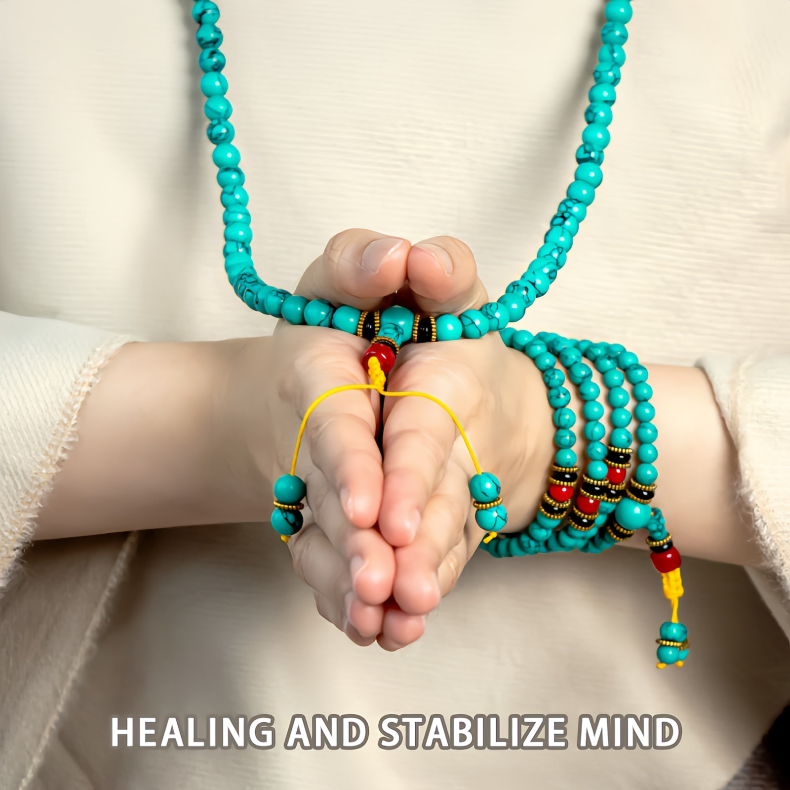 Tibetan Turquoise Healing Mala Bracelet