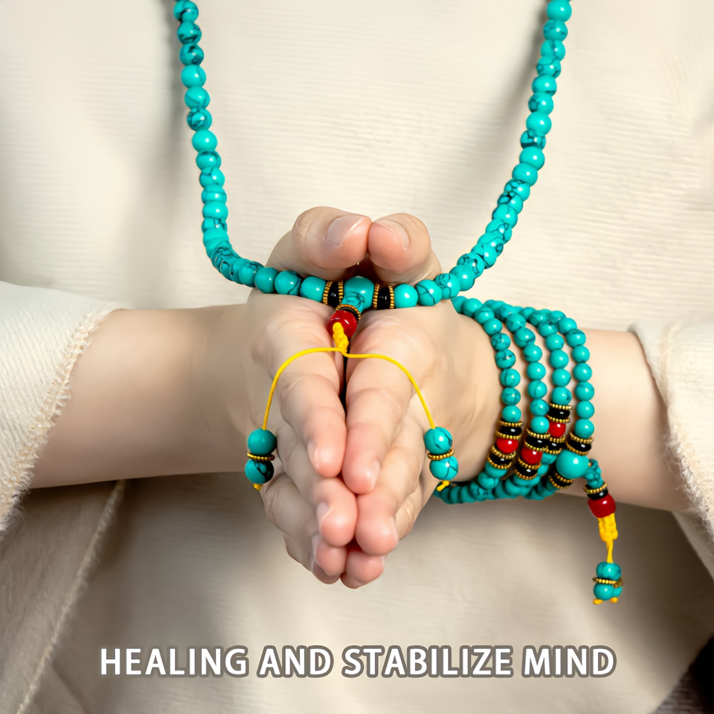 Tibetan Turquoise Healing Mala Bracelet