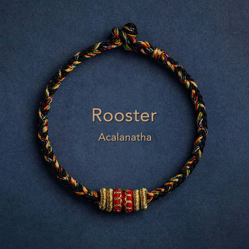 Handmade Chinese Zodiac Natal Buddha Luck Strength Braided String Bracelet -  2025's Top Trend- EclatDoré