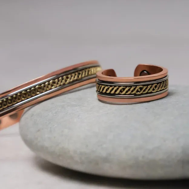 Magnetic Copper Balance Adjustable Cuff Bracelet Bangle Ring