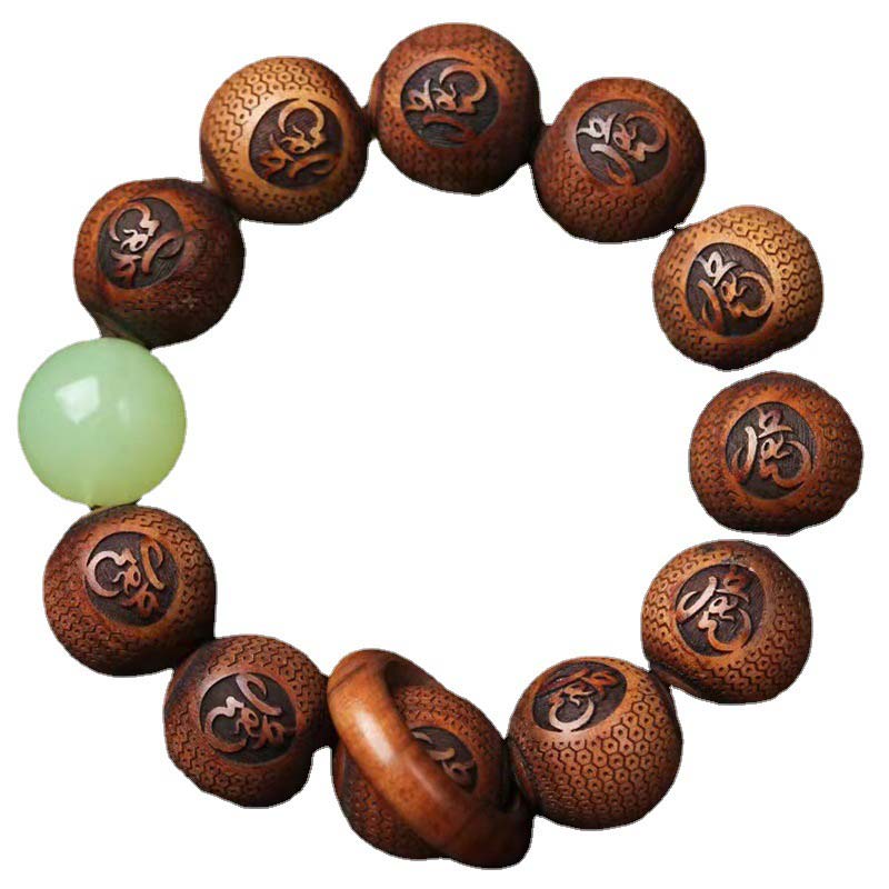 Tibetan Rosewood Engraving Tiger Protection Bracelet