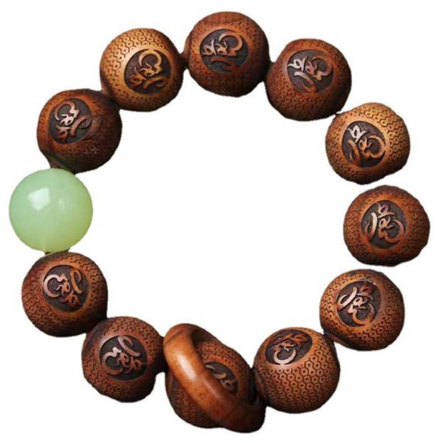 Tibetan Rosewood Engraving Tiger Protection Bracelet