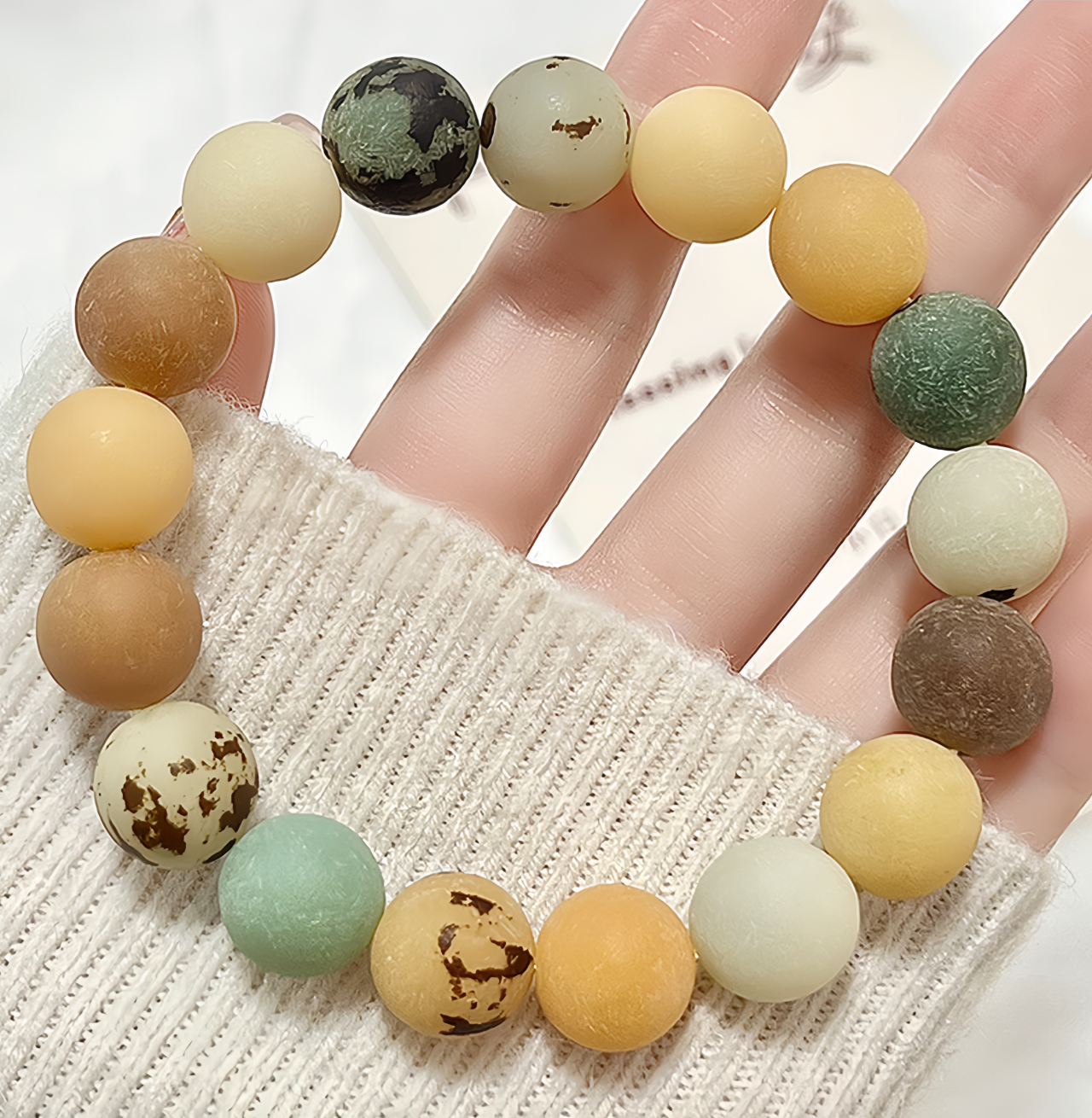 2025 New Arrival Natural White Bodhi Seed Zen Meditation Bracelet- EclatDoré