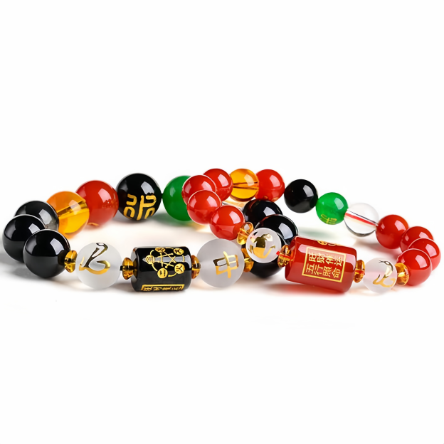 Chinese Zodiac Feng Shui Obsidian Five-Element Wealth Porsperity Bracelet- EclatDoré