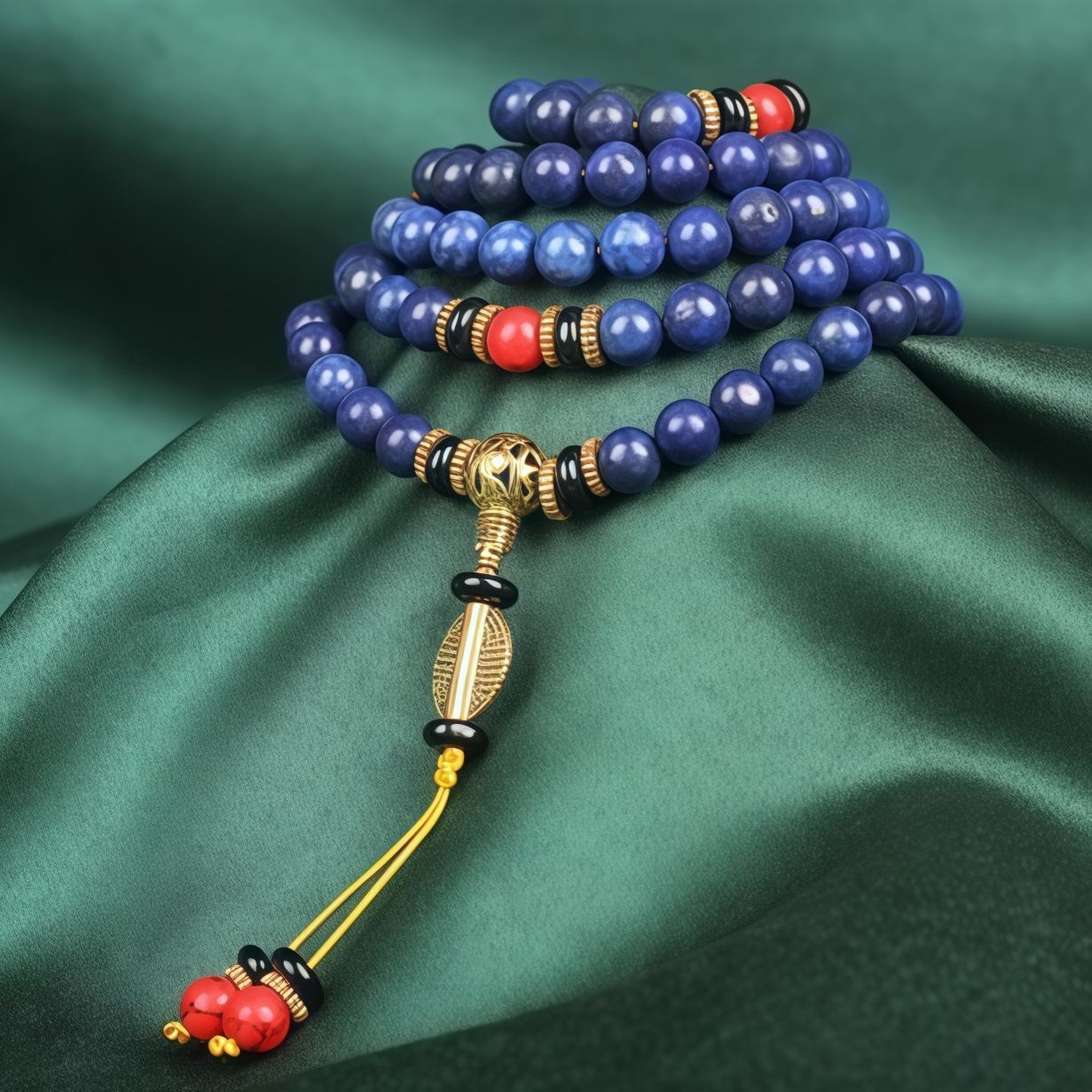 Tibetan Mala Lapis Lazuli Positive Bracelet- EclatDoré