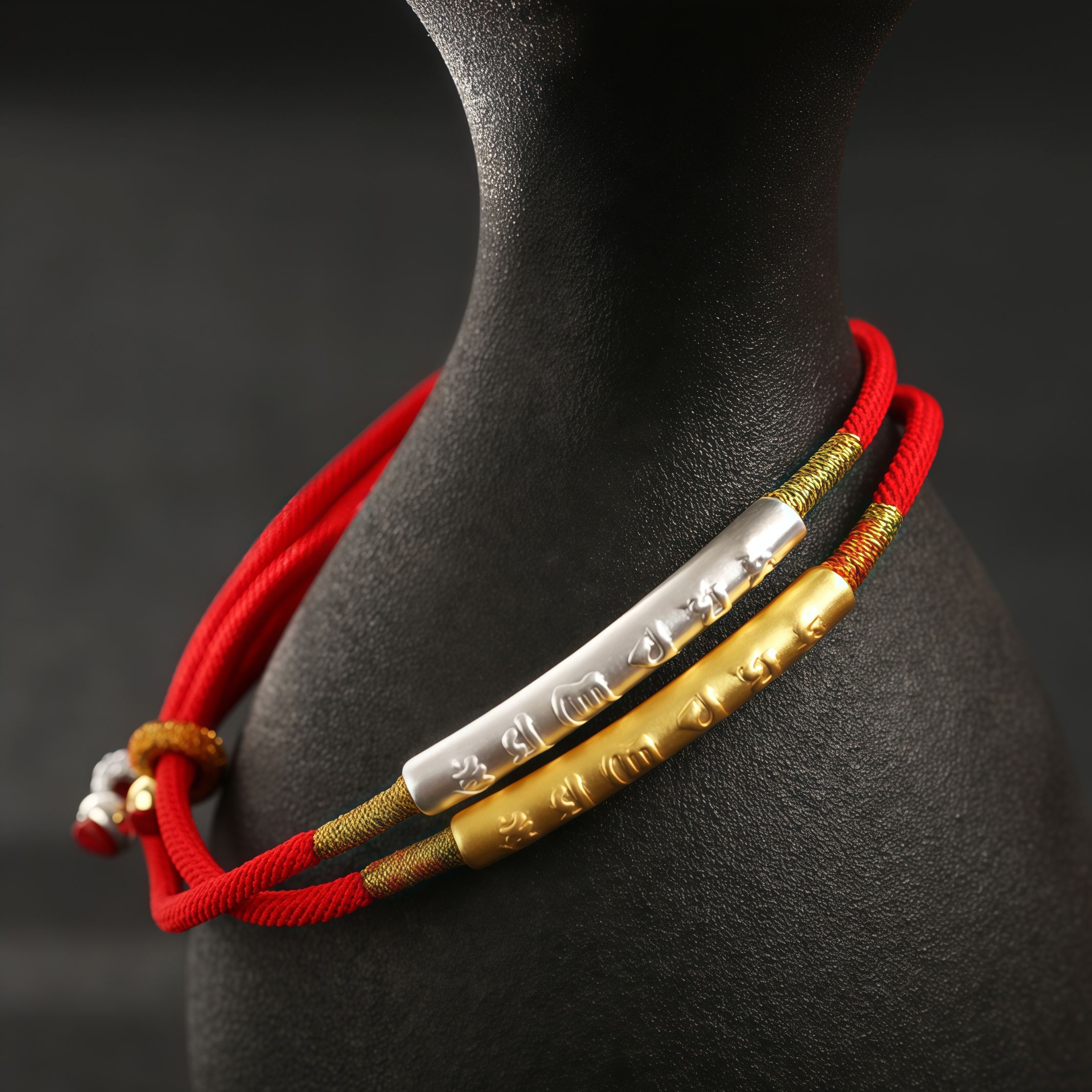 Tibetan Buddhist Handmade Mani Mantra Lucky Red String Bracelet- EclatDoré