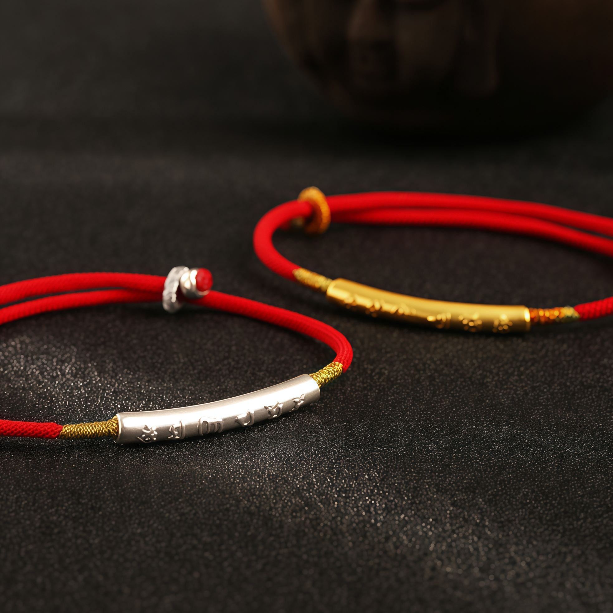 Tibetan Buddhist Handmade Mani Mantra Lucky Red String Bracelet- EclatDoré