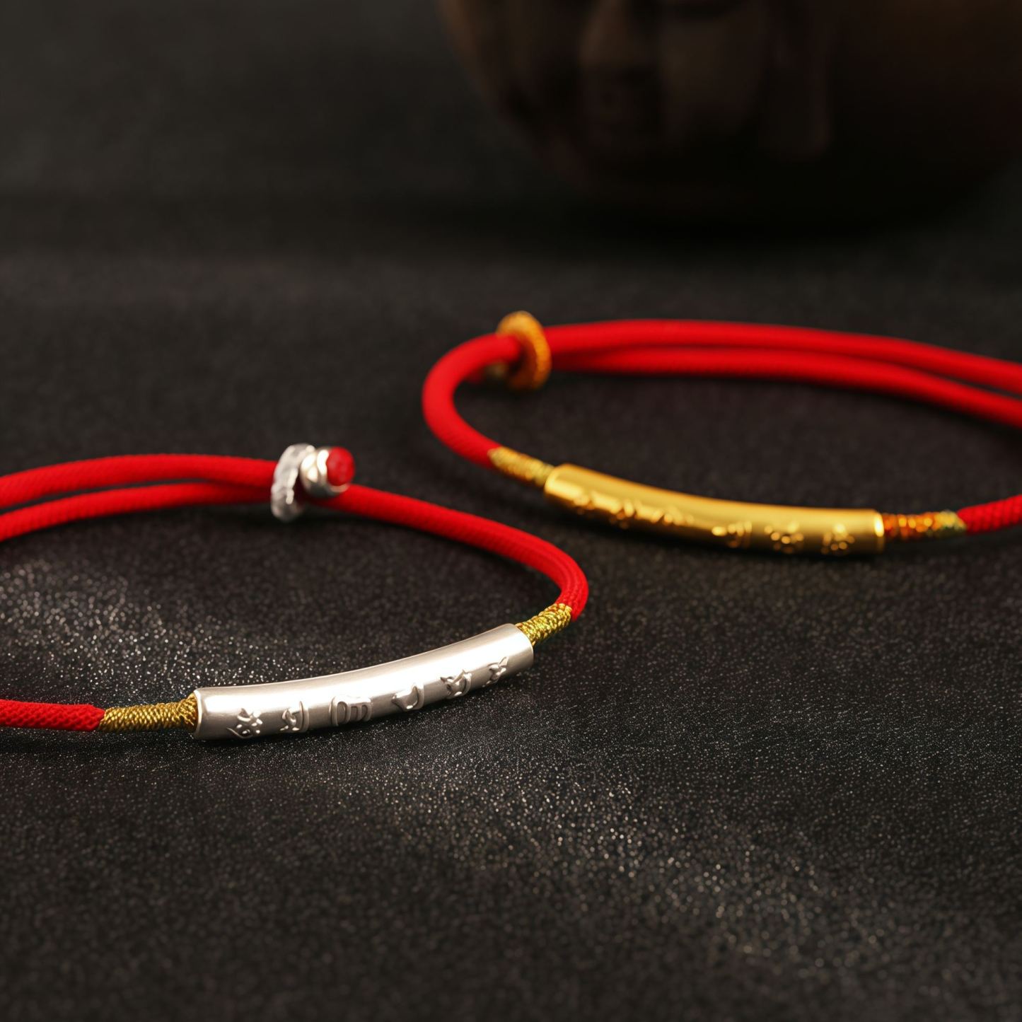 Tibetan Buddhist Handmade Mani Mantra Lucky Red String Bracelet- EclatDoré