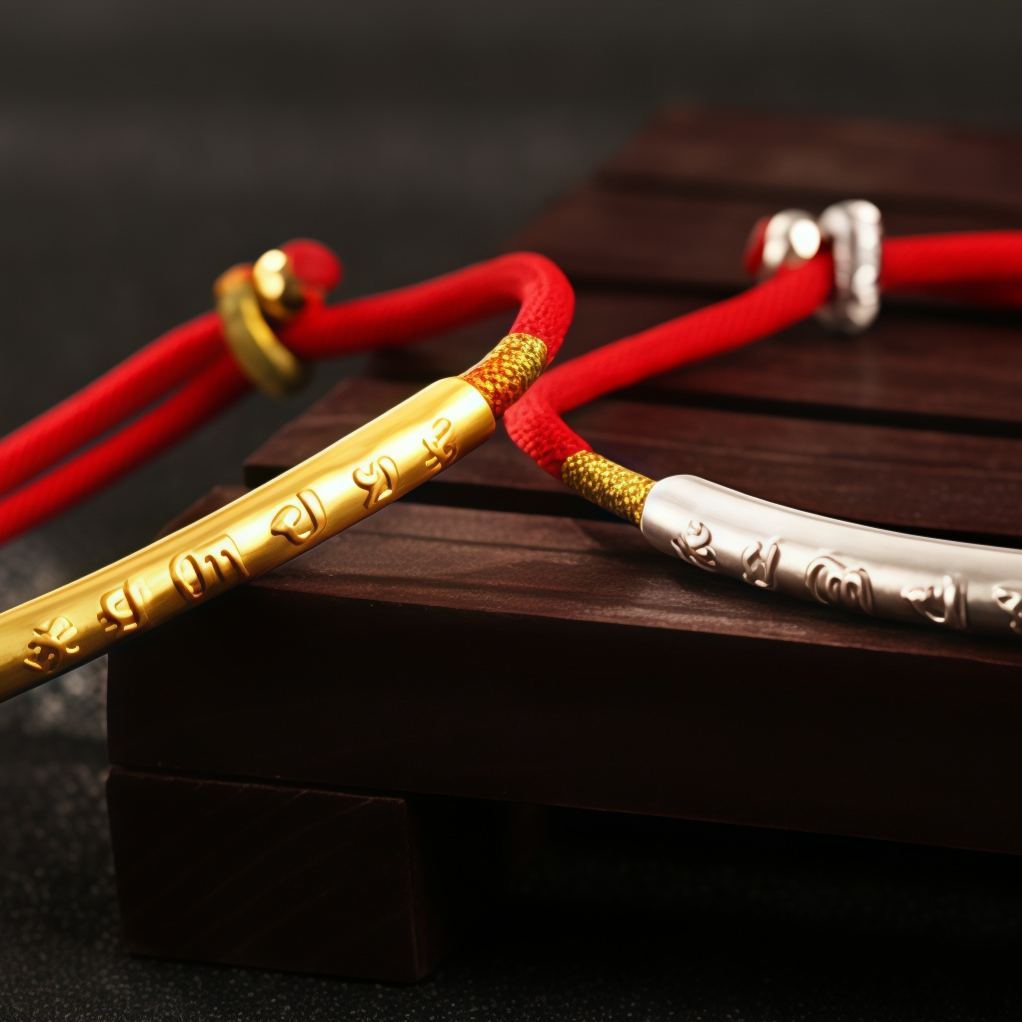 Tibetan Buddhist Handmade Mani Mantra Lucky Red String Bracelet- EclatDoré