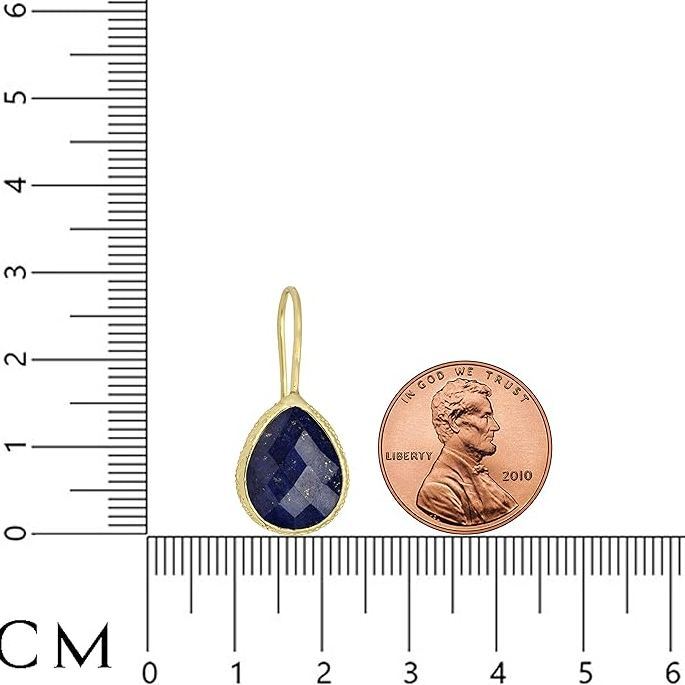 Tibetan Buddhist Natural Lapis Lazuli Teardrop Earrings | Energy Regulating Jewelry- EclatDoré