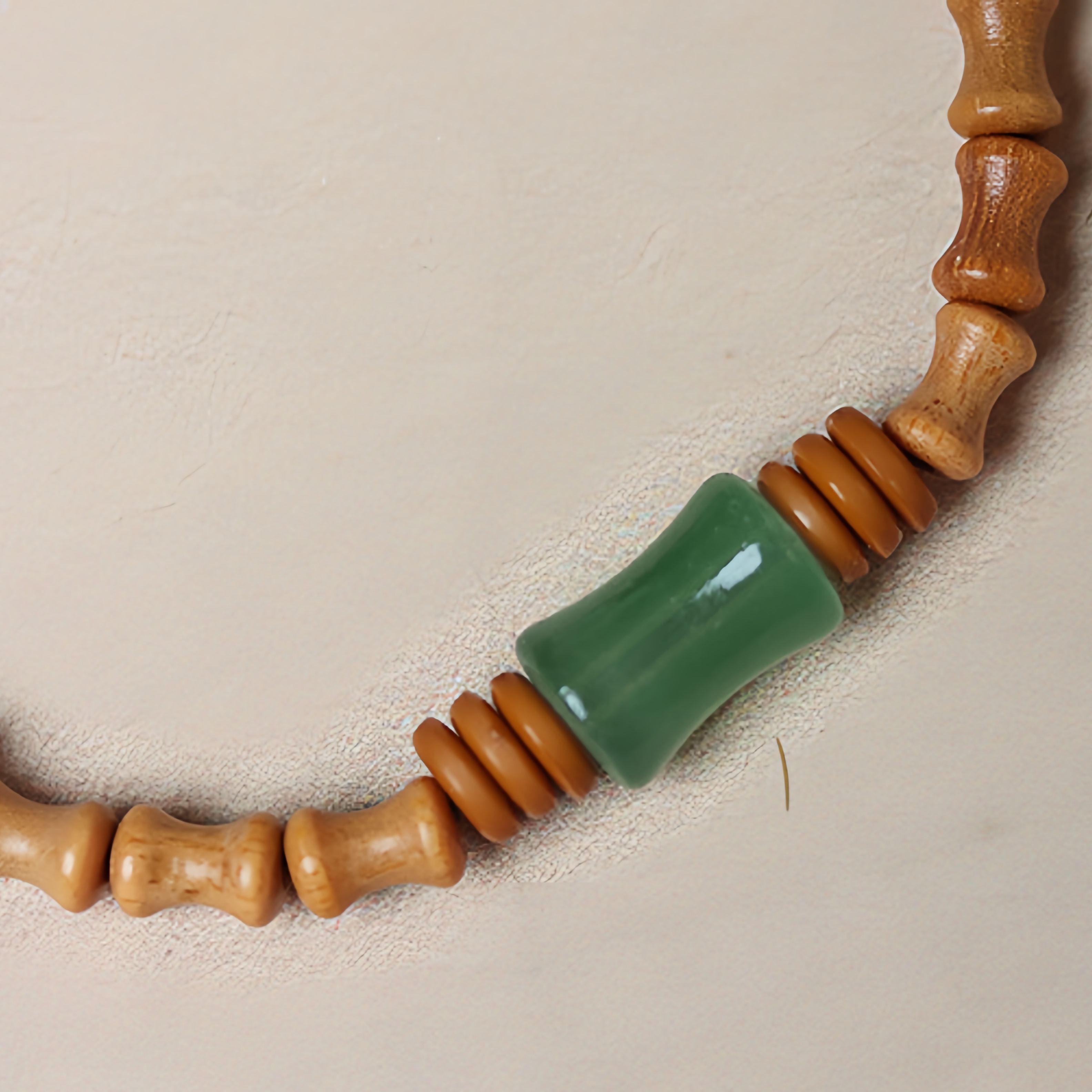 Tibetan Incense Bamboo Knot Jade Bamboo Energy Healing Lucky Charm Zen Wellness Bracelet