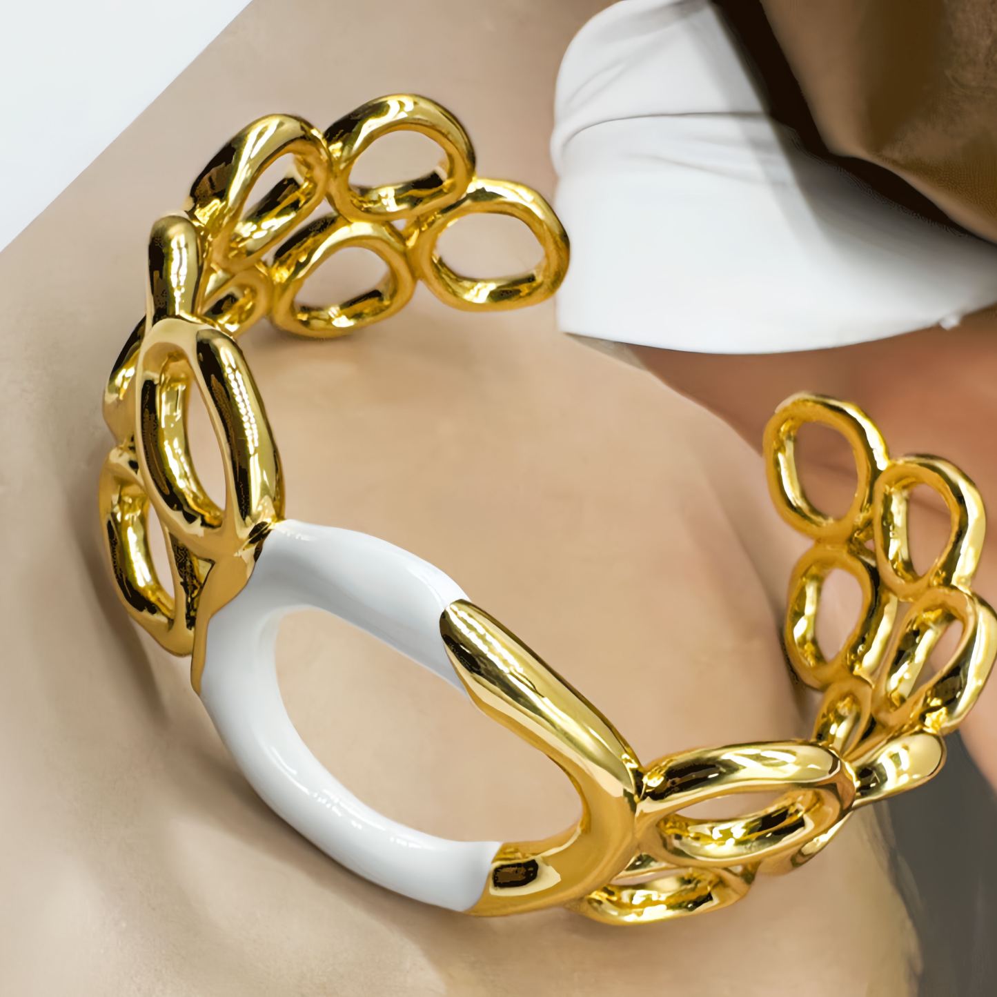 Vintage Ripple Pattern Open Bracelet | Energy Healing Blessing