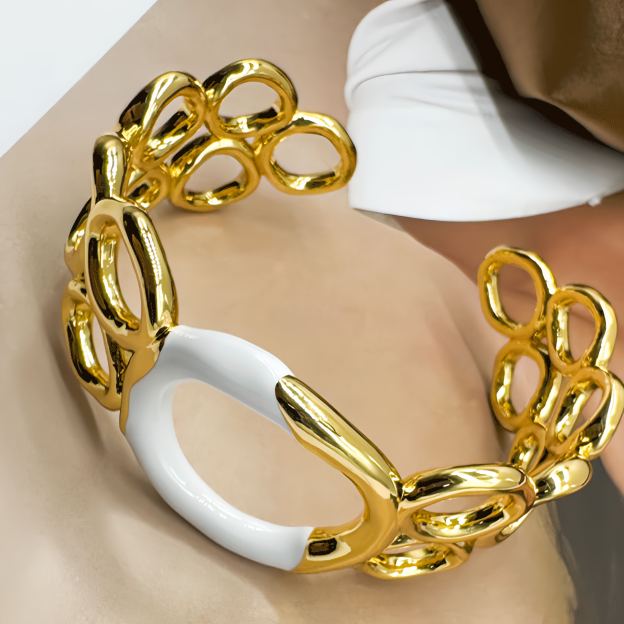 Vintage Ripple Pattern Open Bracelet | Energy Healing Blessing