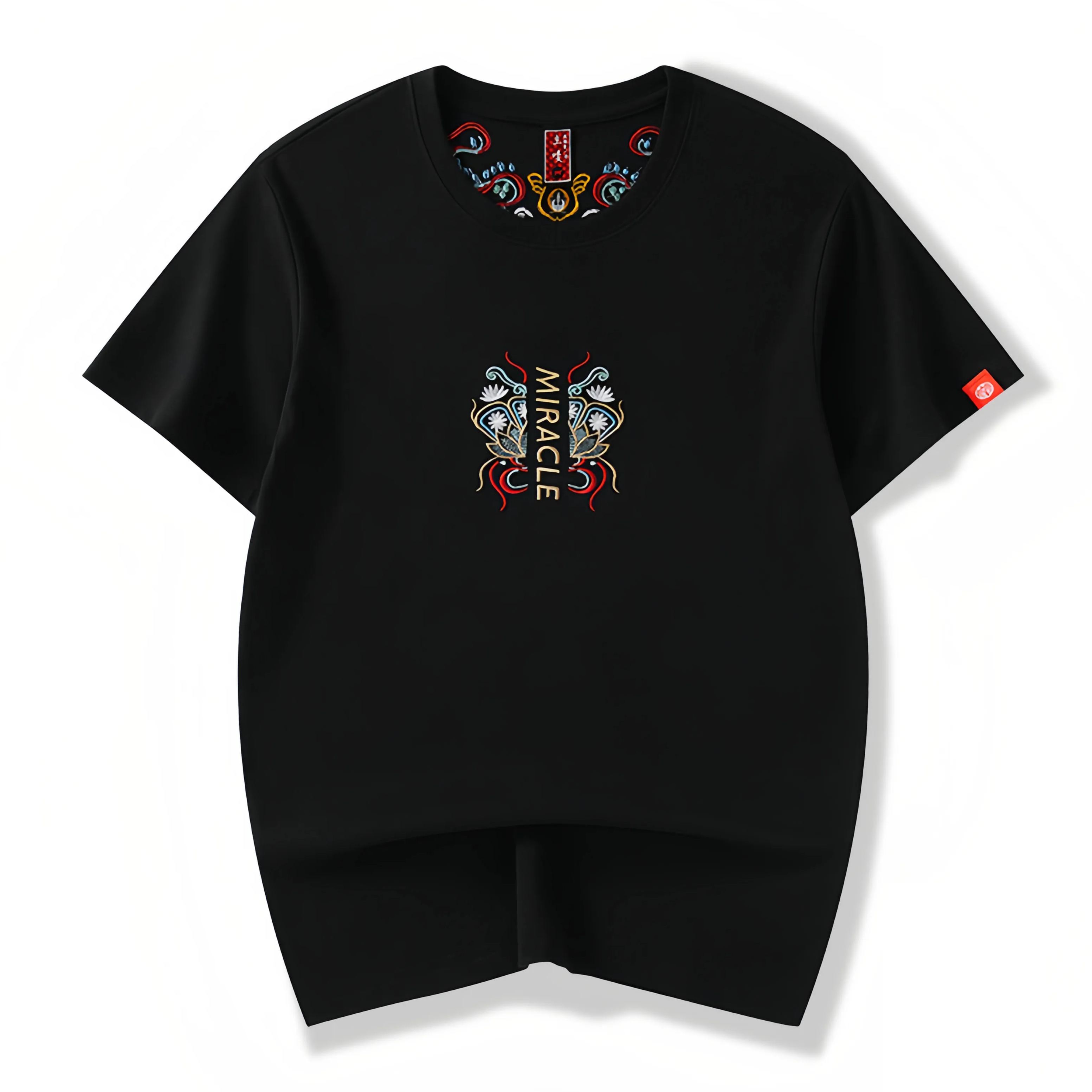 Koi Embroidered Men's T-Shirt | Cotton Hip-Hop Street Loose Large Size T-Shirt